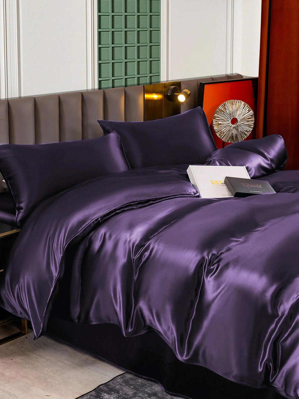 25Momme 4Pcs Silk Set Duvet Cover+Flat Sheet+2x Pillowcases - Image 27