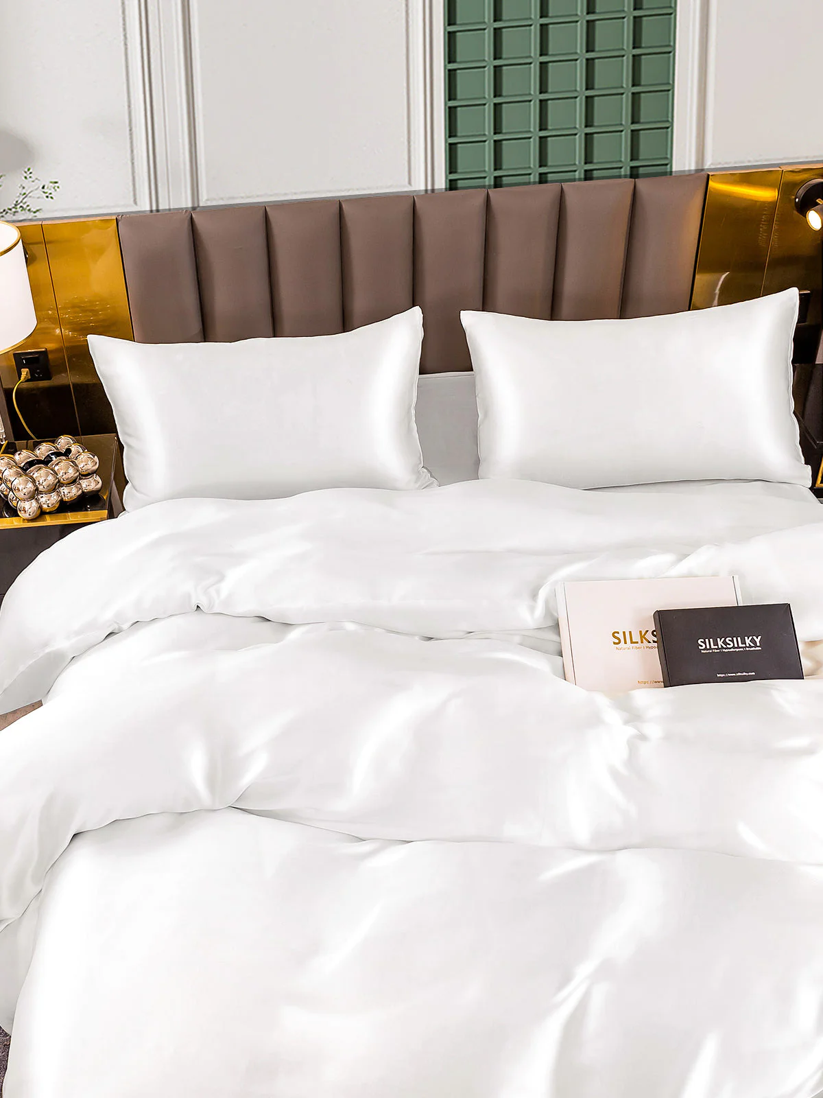 25Momme 4Pcs Silk Set Duvet Cover+Flat Sheet+2x Pillowcases - Image 4