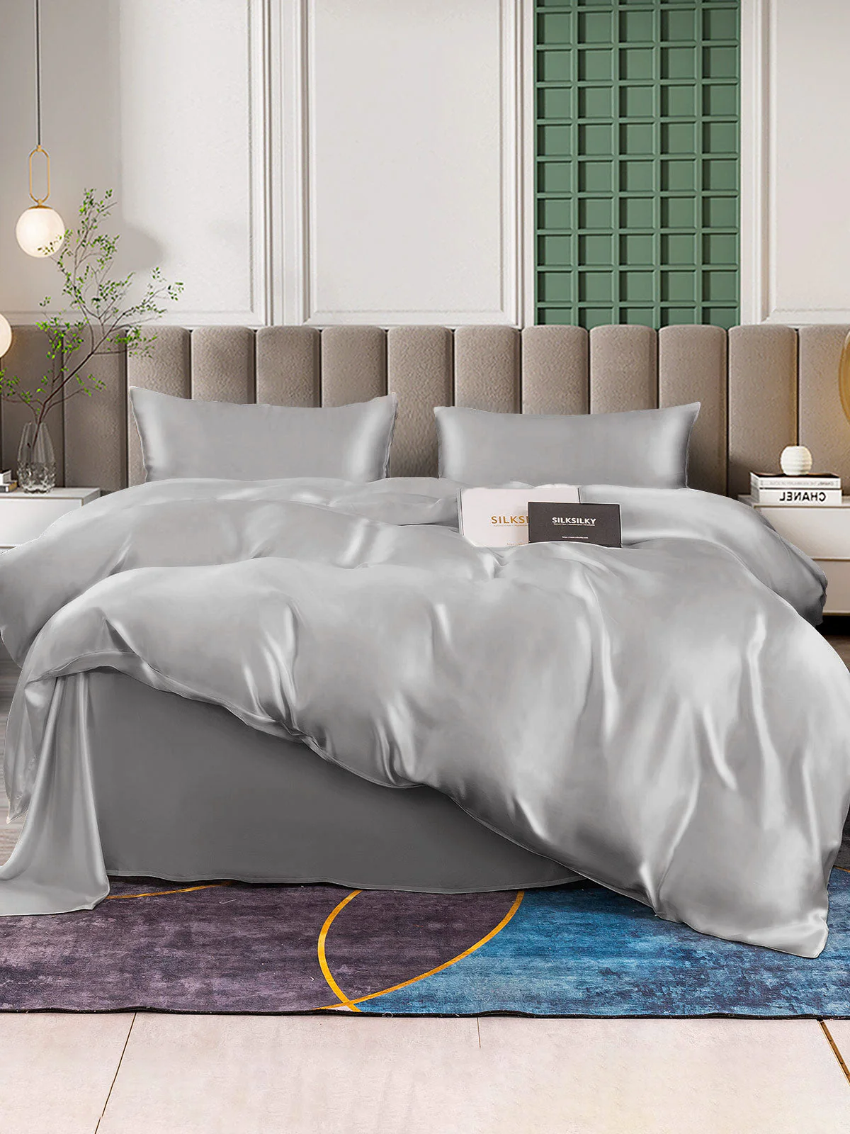 25Momme 4Pcs Silk Set Duvet Cover+Flat Sheet+2x Pillowcases - Image 45