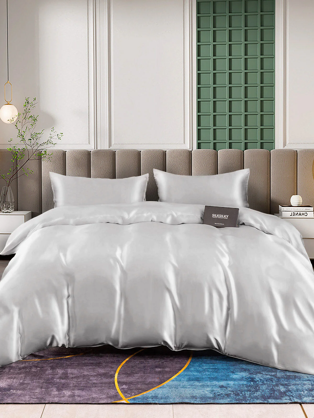25Momme 4Pcs Silk Set Duvet Cover+Flat Sheet+2x Pillowcases - Image 47