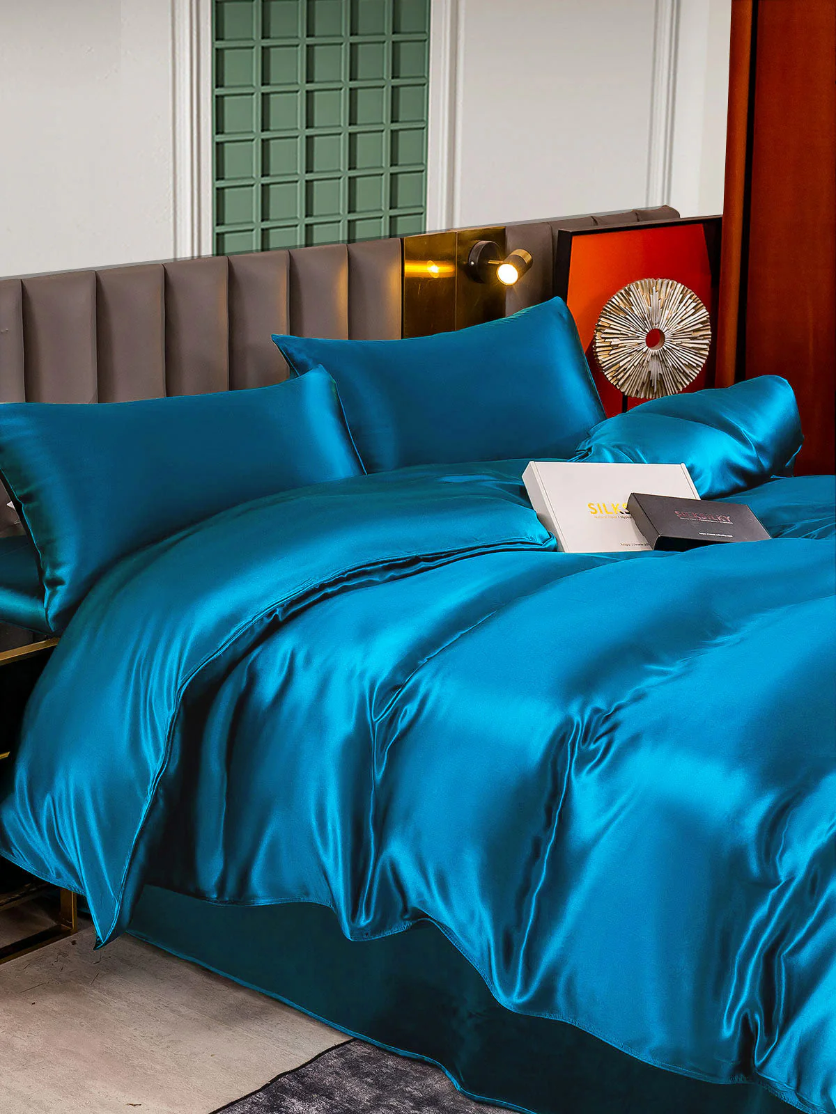 25Momme 4Pcs Silk Set Duvet Cover+Flat Sheet+2x Pillowcases - Image 51