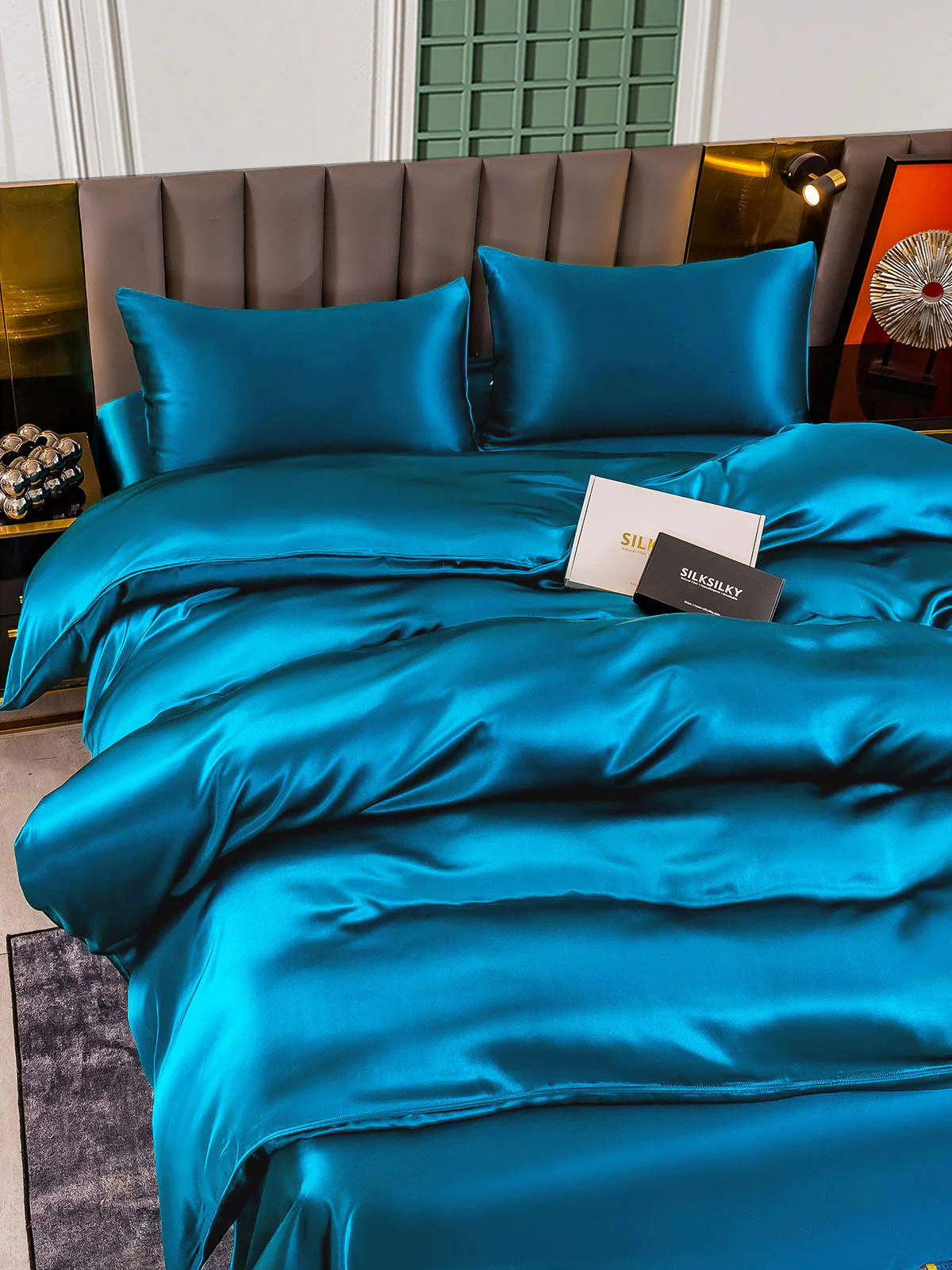 25Momme 4Pcs Silk Set Duvet Cover+Flat Sheet+2x Pillowcases - Image 53