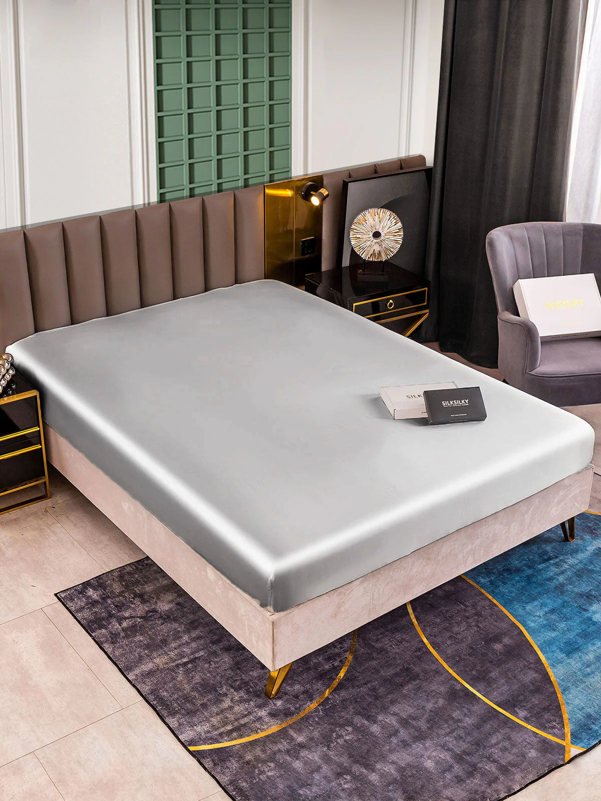 25Momme Mulberry Silk Seamless Fitted Sheet - Image 17