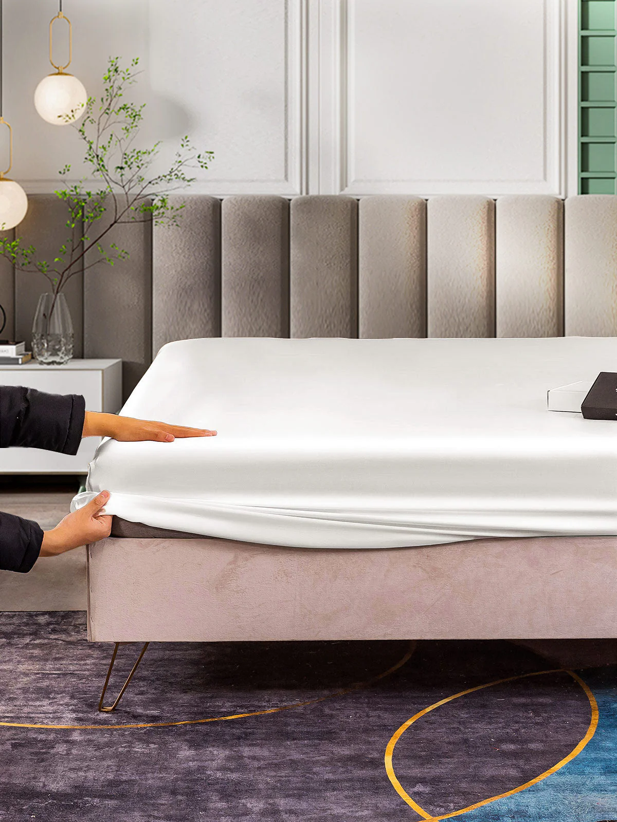 25Momme Mulberry Silk Seamless Fitted Sheet - Image 5
