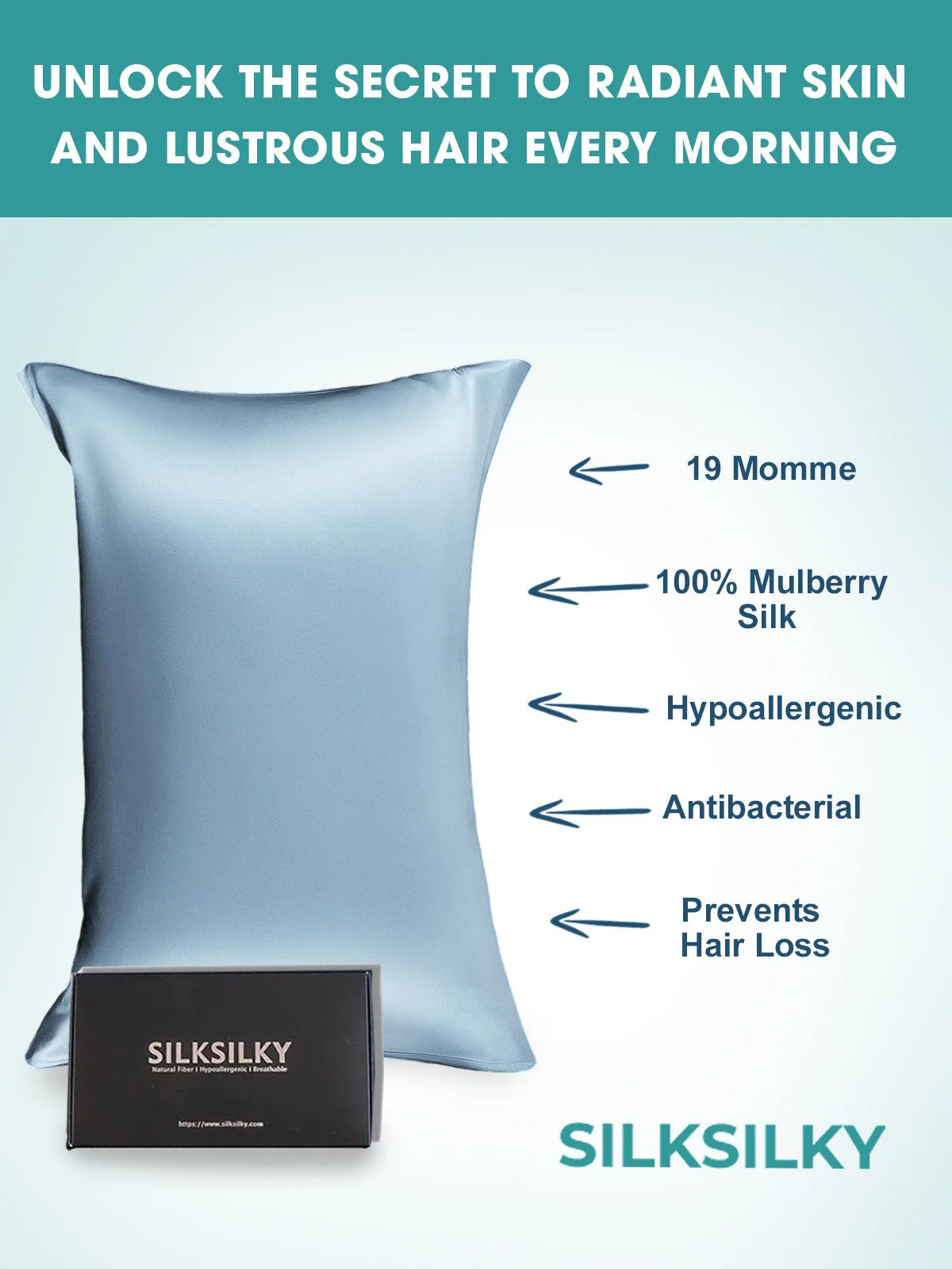 2Pcs 19Momme Pure Silk Pillowcases Bundle - Hidden Zipper - Image 101