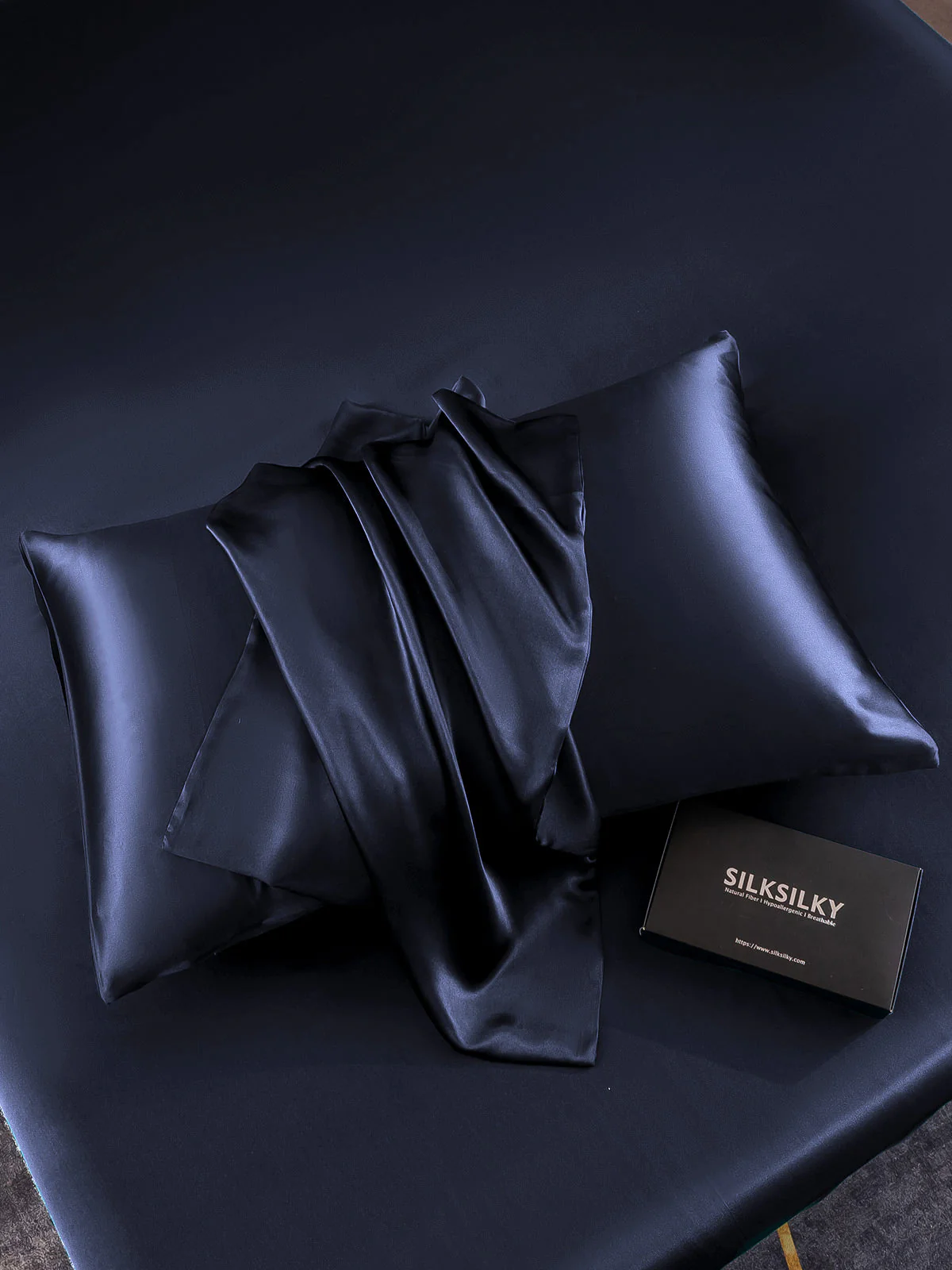 2Pcs 19Momme Pure Silk Pillowcases Bundle - Hidden Zipper - Image 6