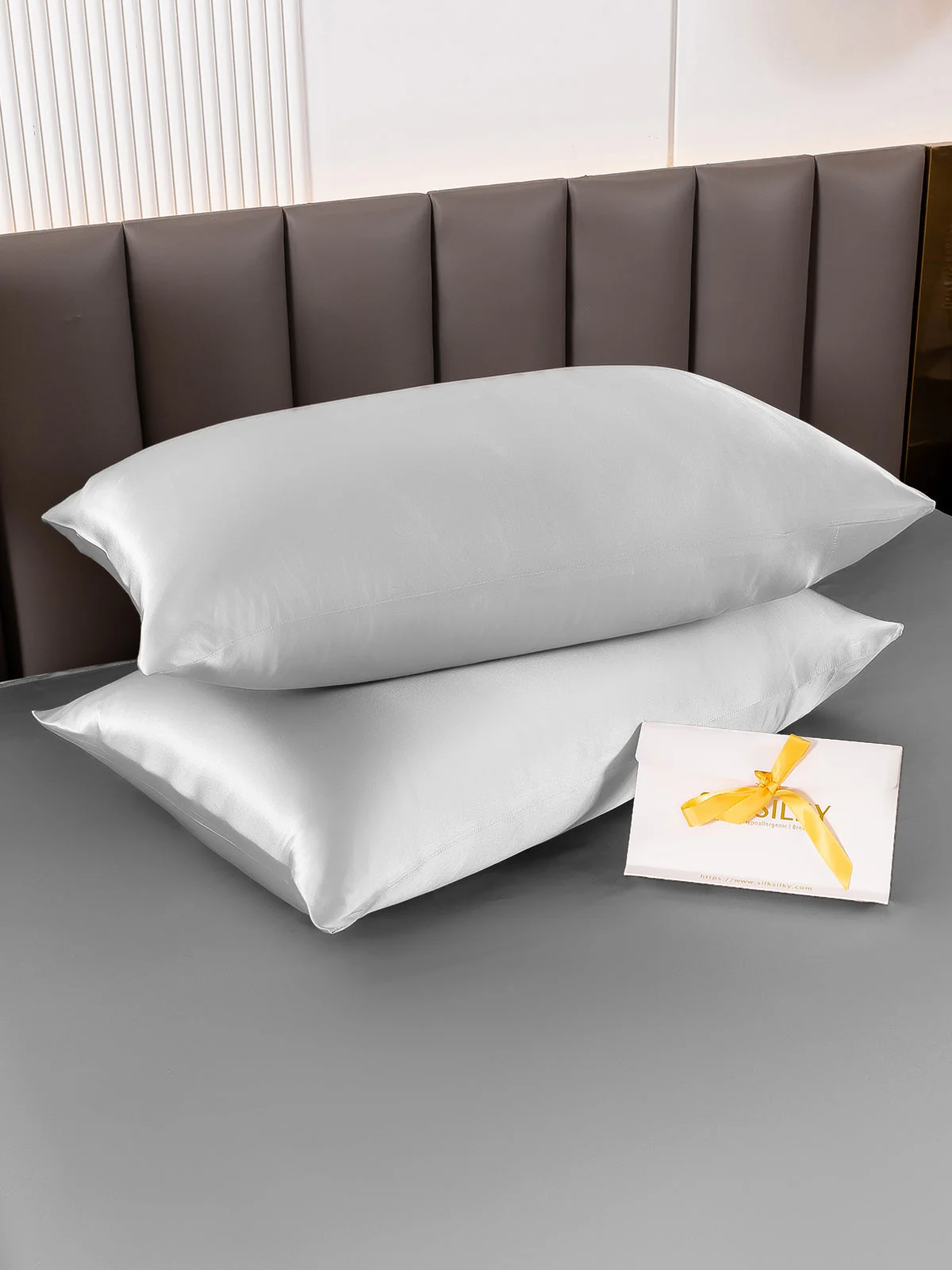 2Pcs 19Momme Pure Silk Pillowcases Bundle - Hidden Zipper - Image 62