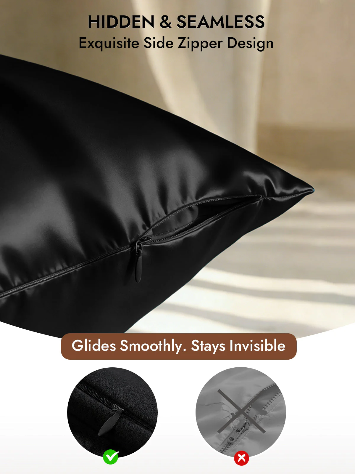 2Pcs 30Momme 100% Silk Pillowcases Bundle- Hidden Zipper - Image 13