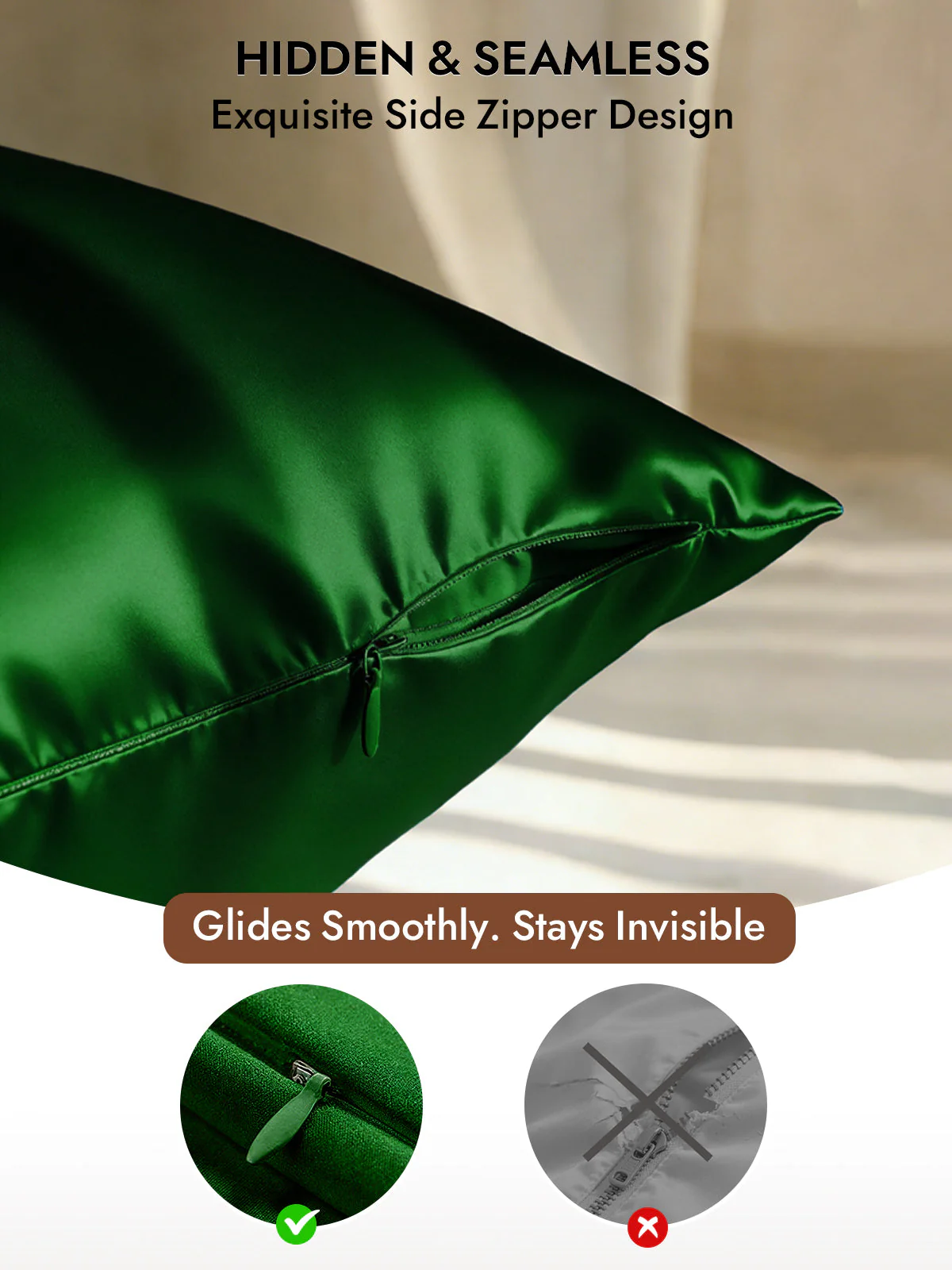 2Pcs 30Momme 100% Silk Pillowcases Bundle- Hidden Zipper - Image 20