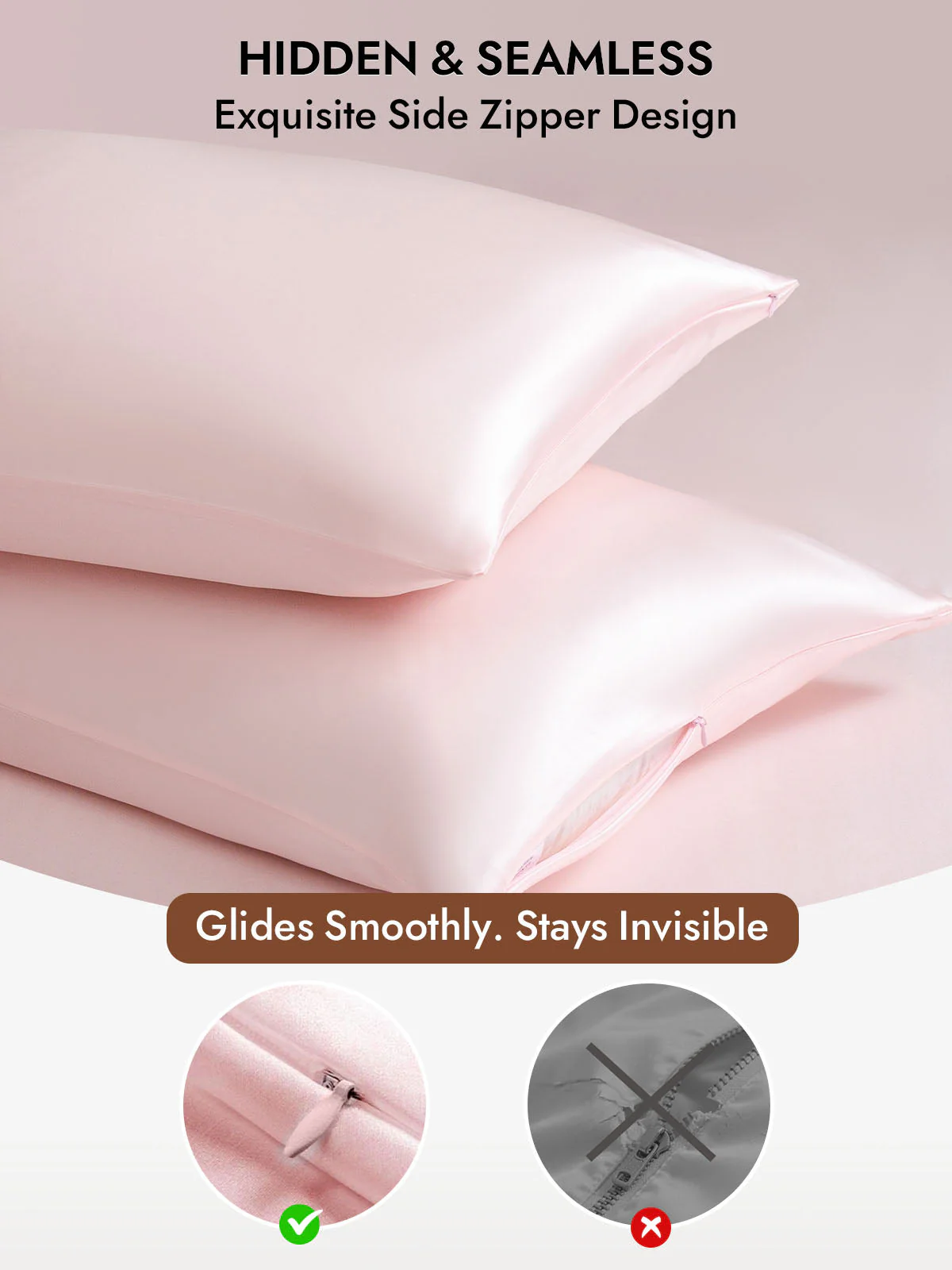 2Pcs 30Momme 100% Silk Pillowcases Bundle- Hidden Zipper - Image 27