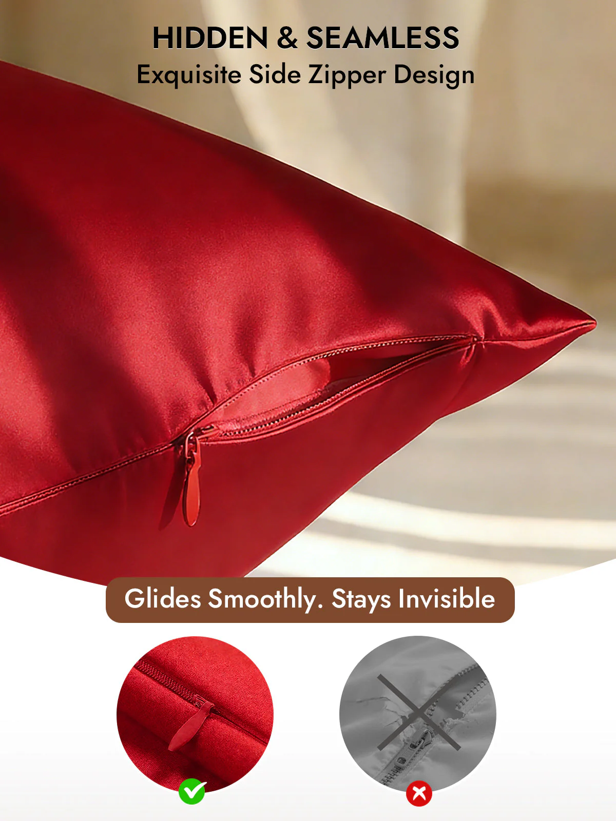 2Pcs 30Momme 100% Silk Pillowcases Bundle- Hidden Zipper - Image 34