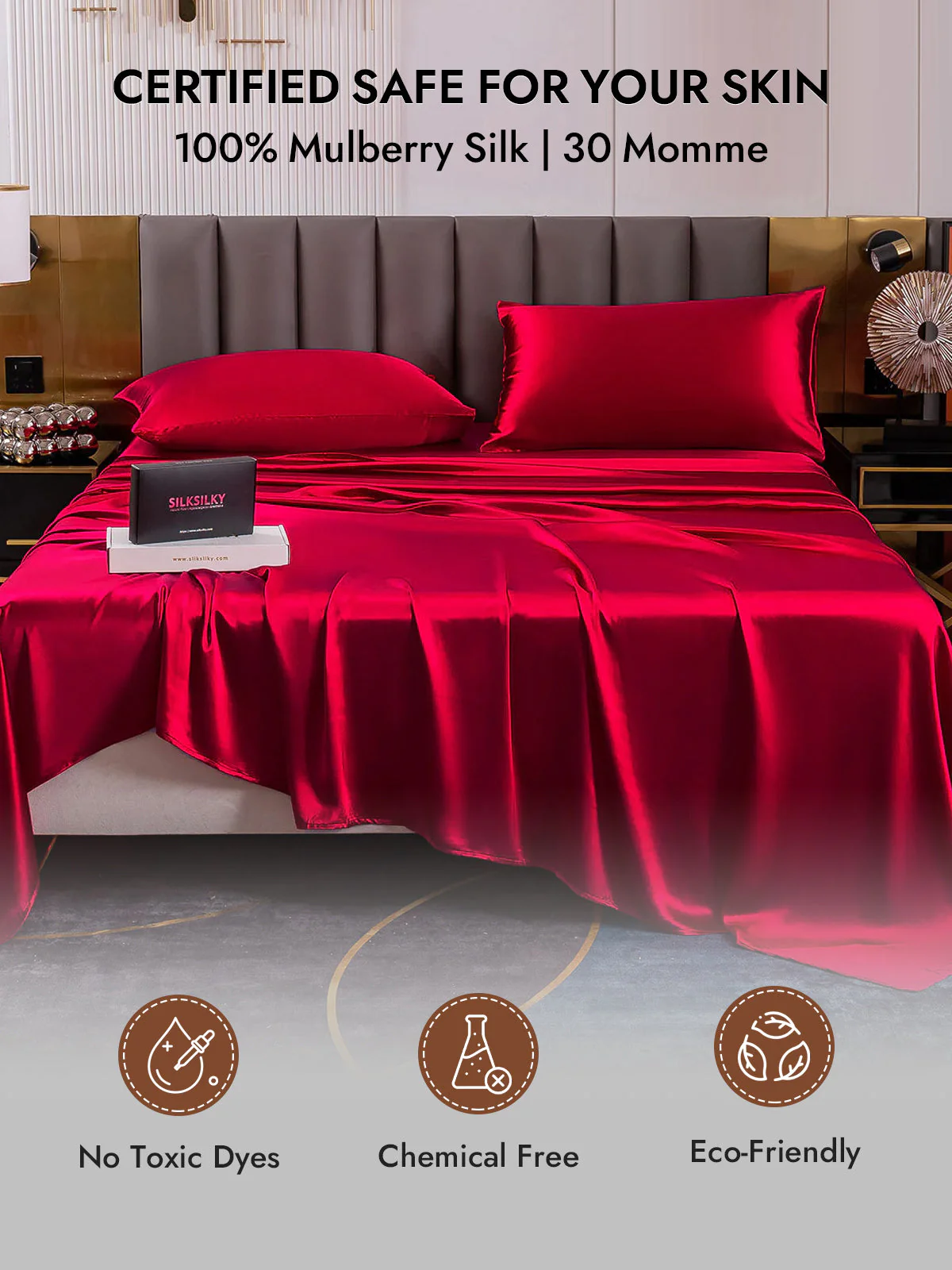 2Pcs 30Momme 100% Silk Pillowcases Bundle- Hidden Zipper - Image 35