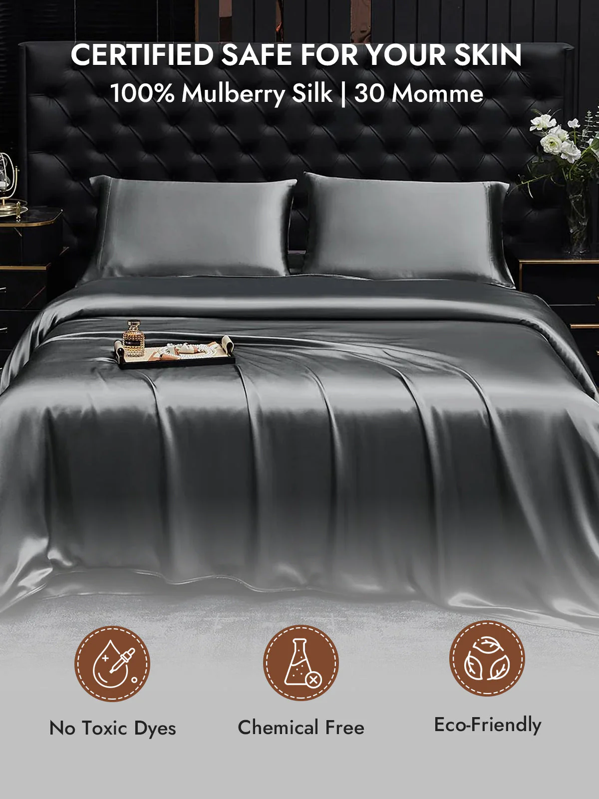 2Pcs 30Momme 100% Silk Pillowcases Bundle- Hidden Zipper - Image 42