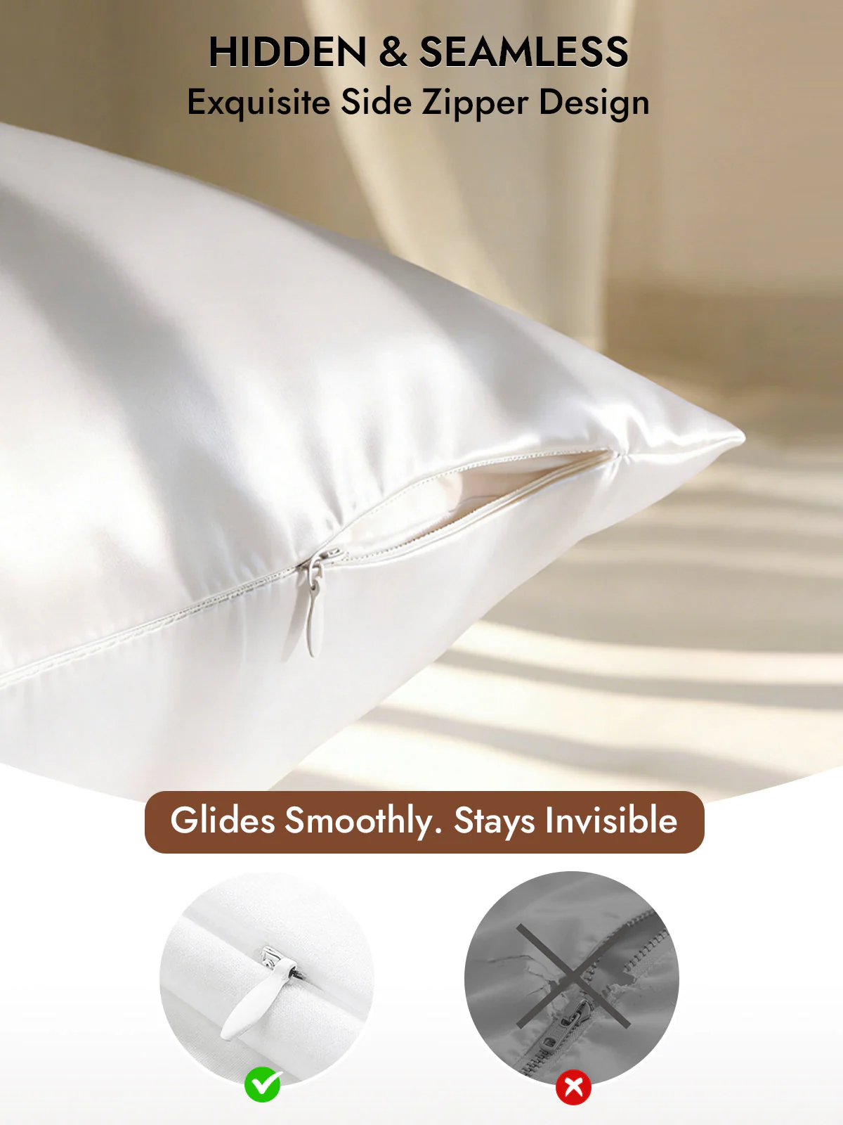 2Pcs 30Momme 100% Silk Pillowcases Bundle- Hidden Zipper - Image 6