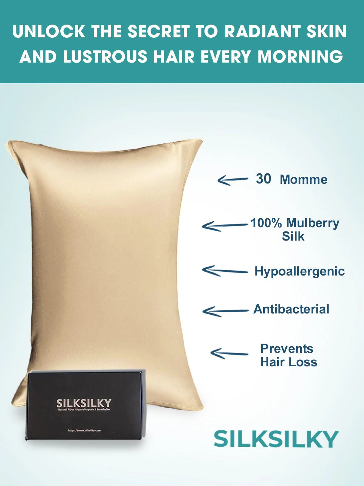 30Momme Luxurious 100% Silk Pillowcase - Envelope - Image 48