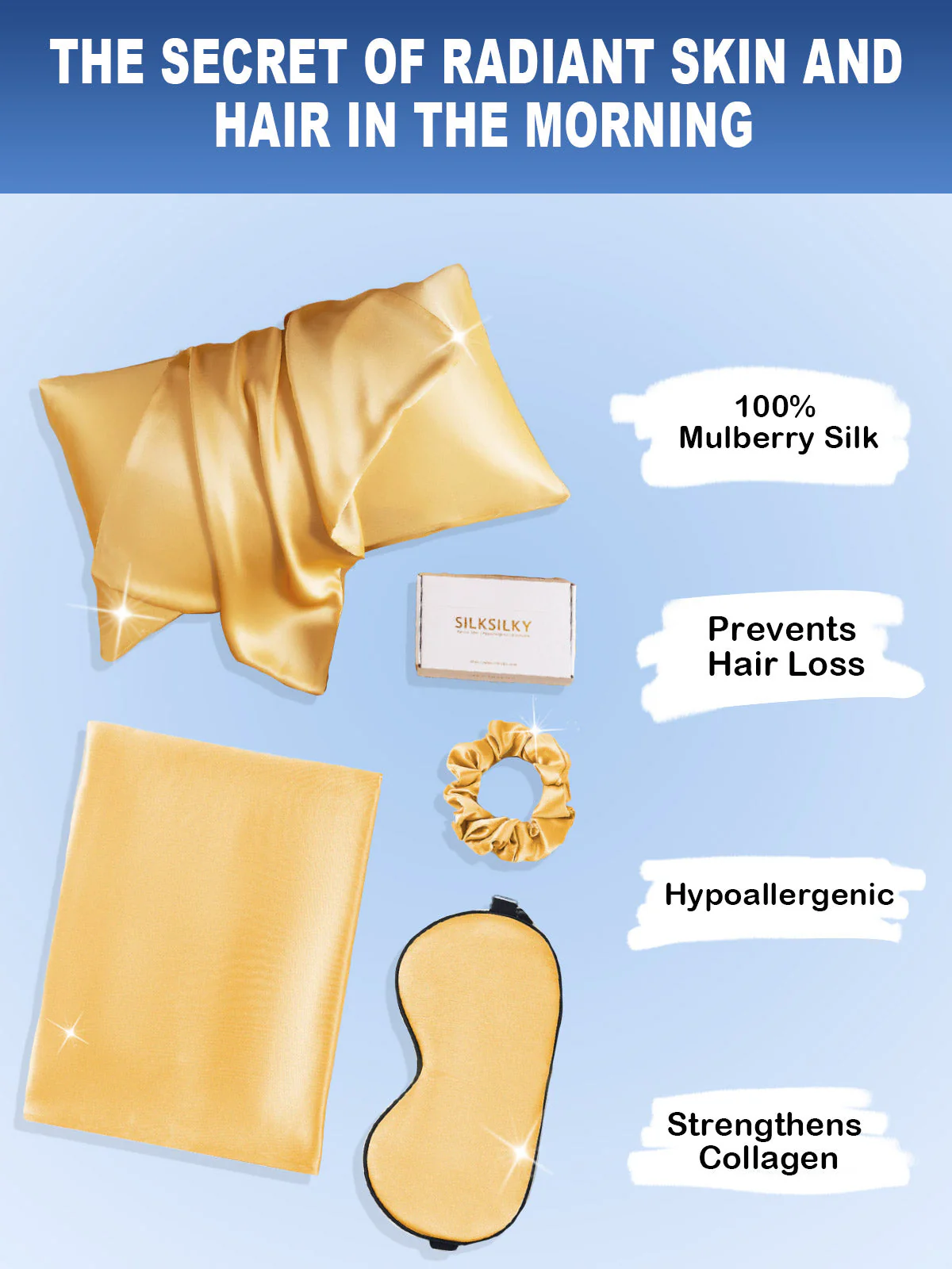 19Momme Silk Skin-Friendly Beauty Sleep Set (Hidden Zipper Pillowcase) - Image 23