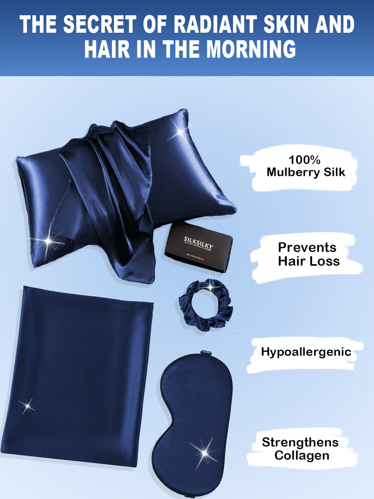 19Momme Silk Skin-Friendly Beauty Sleep Set (Hidden Zipper Pillowcase) - Image 38