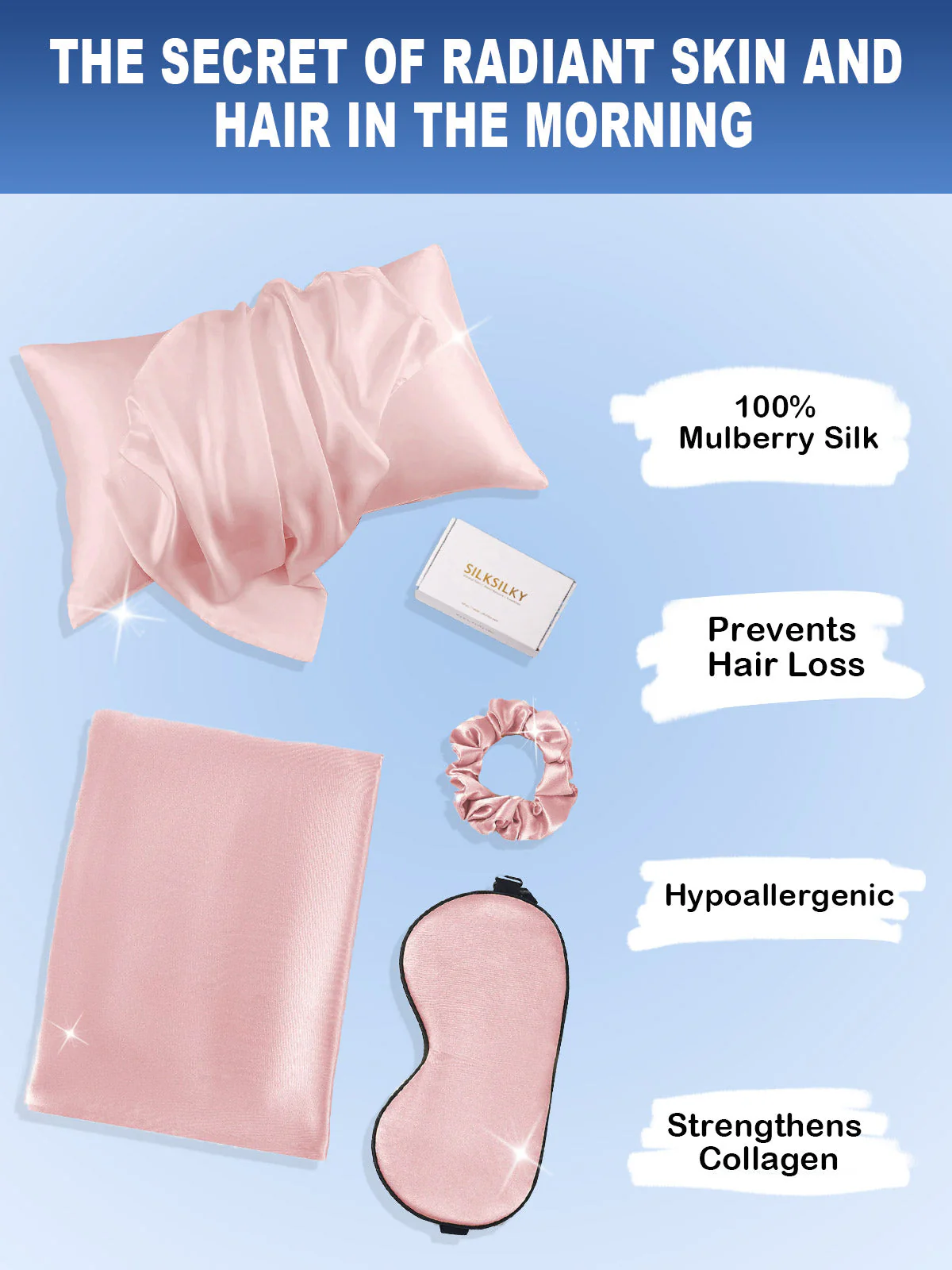 19Momme Silk Skin-Friendly Beauty Sleep Set (Hidden Zipper Pillowcase) - Image 48