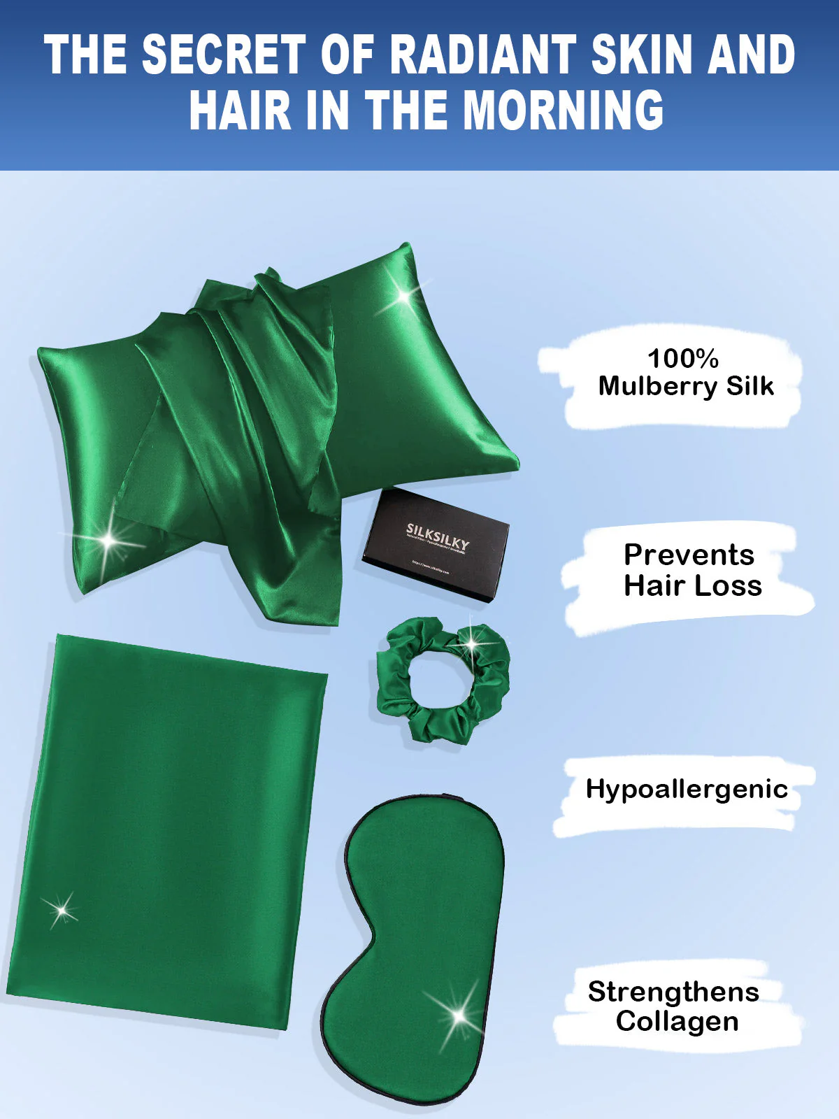 19Momme Silk Skin-Friendly Beauty Sleep Set (Hidden Zipper Pillowcase) - Image 74