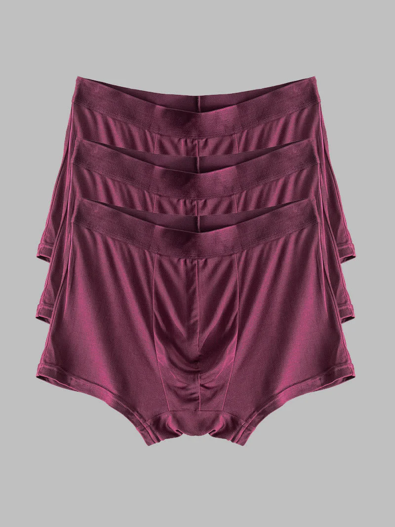 3Pcs Mens Pure Silk Boxer Briefs Underwear - Image 15
