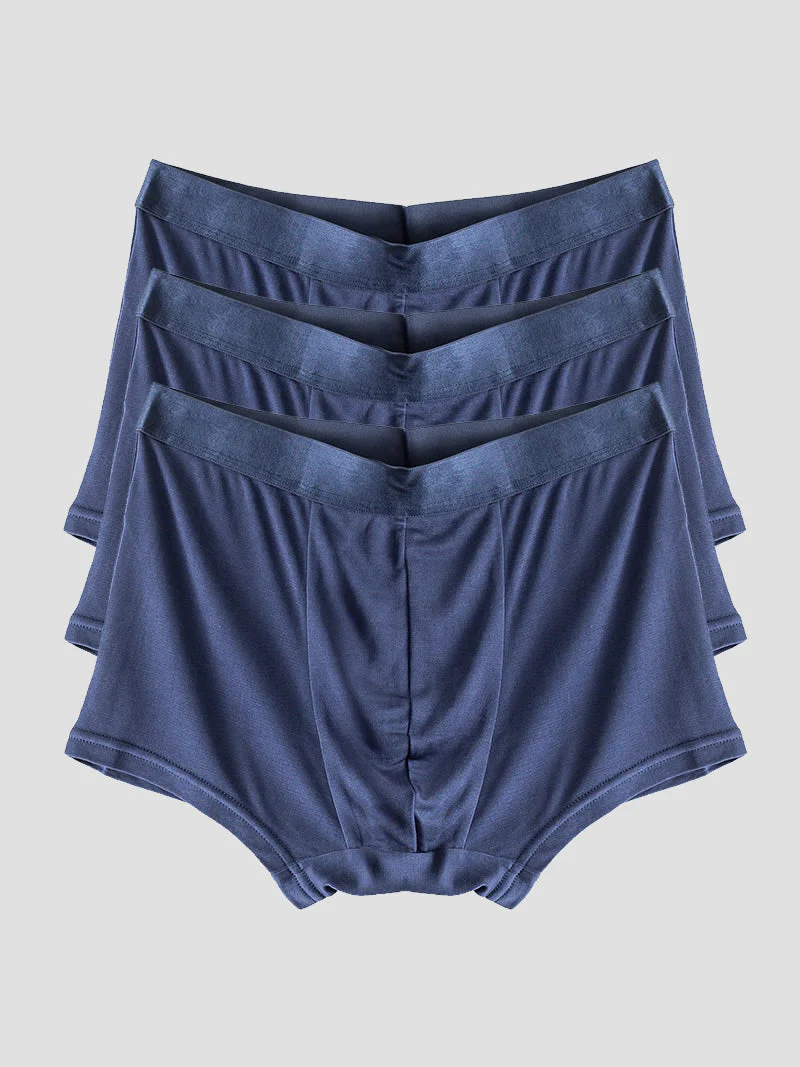 3Pcs Mens Pure Silk Boxer Briefs Underwear - Image 5