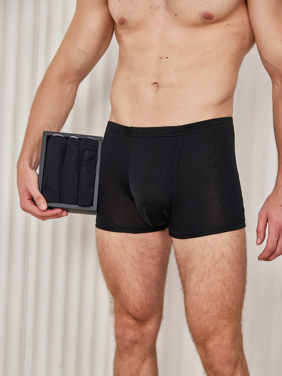 3Pcs Men‘s Pure Silk Boxer Briefs Underwear - Image 5