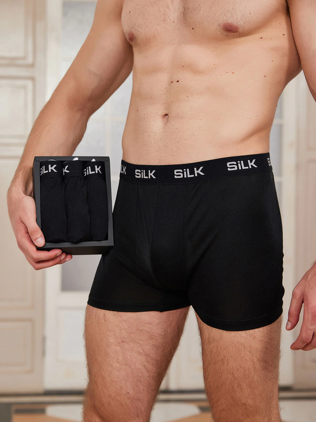 3Pcs Men‘s Ultra Soft Comfy Pure Silk Boxer Underwear - Image 15