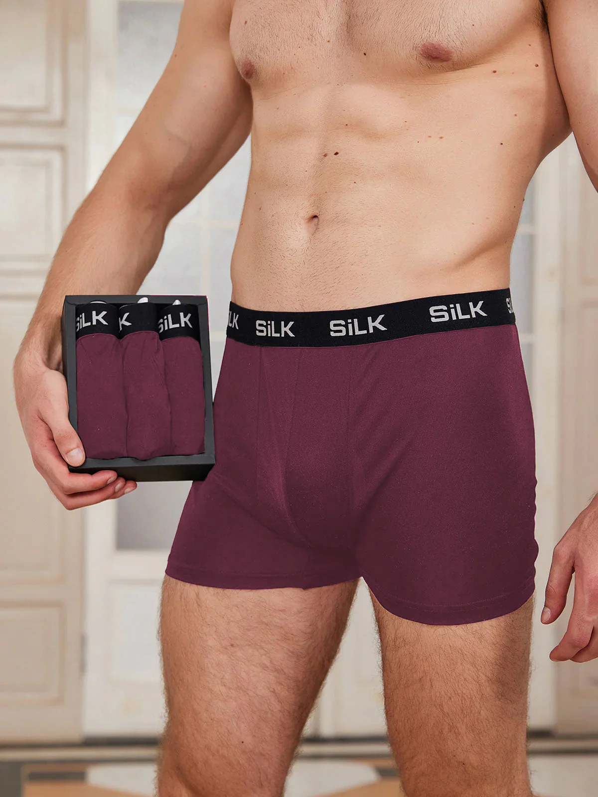 3Pcs Men‘s Ultra Soft Comfy Pure Silk Boxer Underwear - Image 23