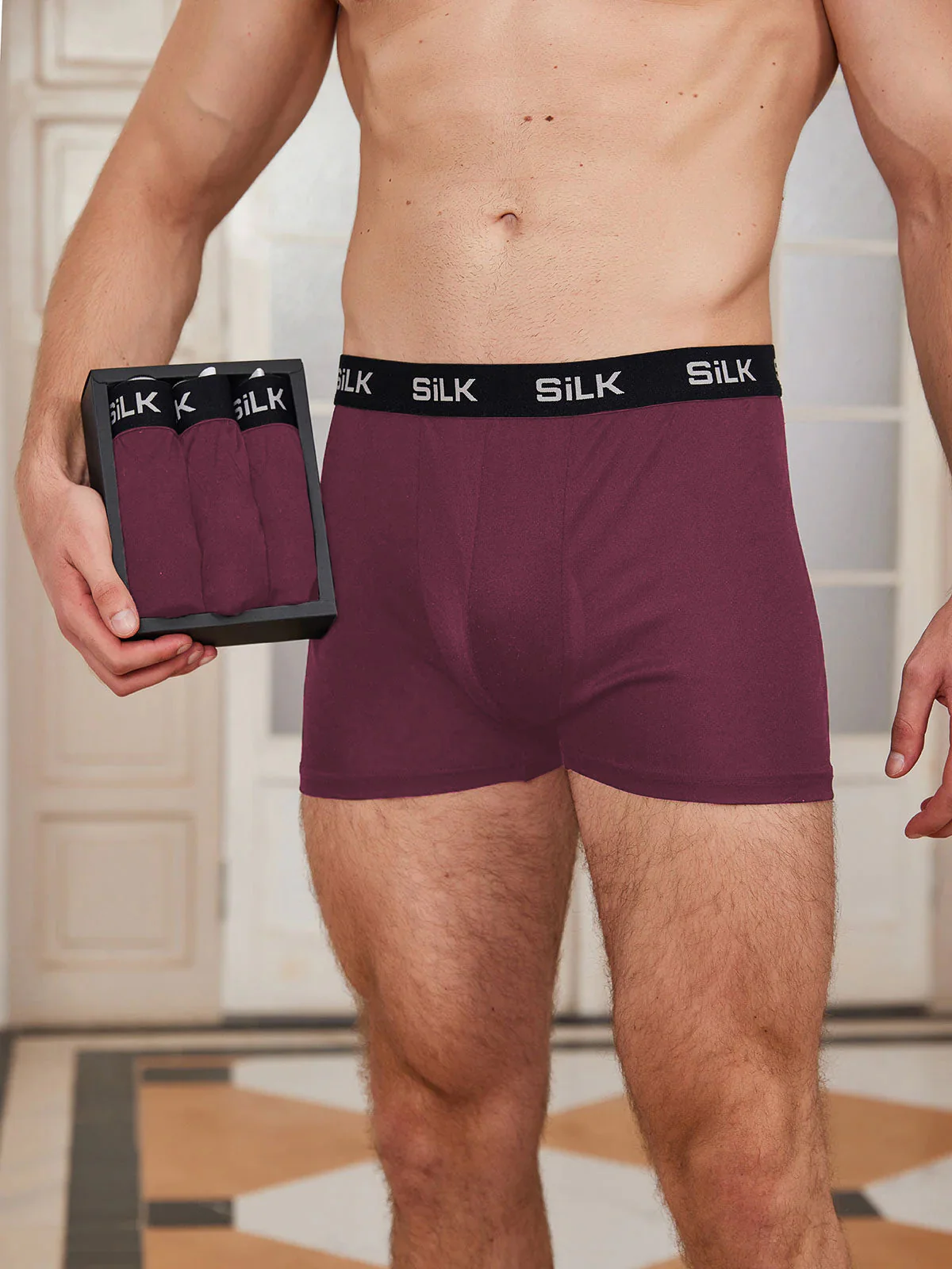 3Pcs Men‘s Ultra Soft Comfy Pure Silk Boxer Underwear - Image 24