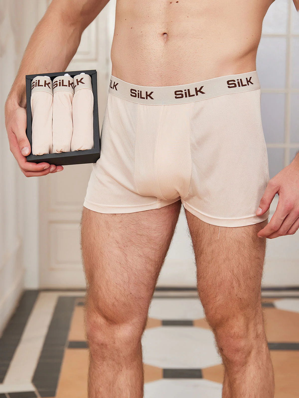 3Pcs Men‘s Ultra Soft Comfy Pure Silk Boxer Underwear - Image 6
