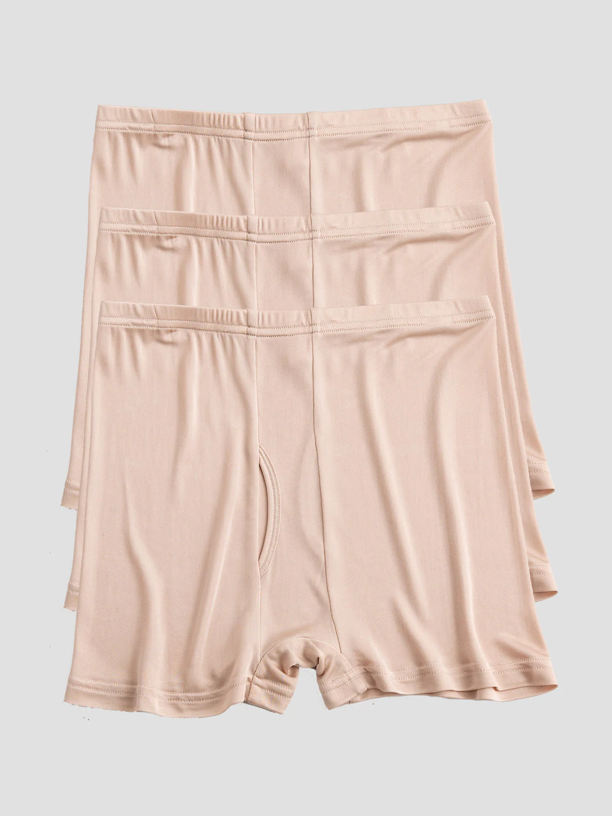 3Pcs Pure Silk Open Front Boxer Briefs for Men - Image 12