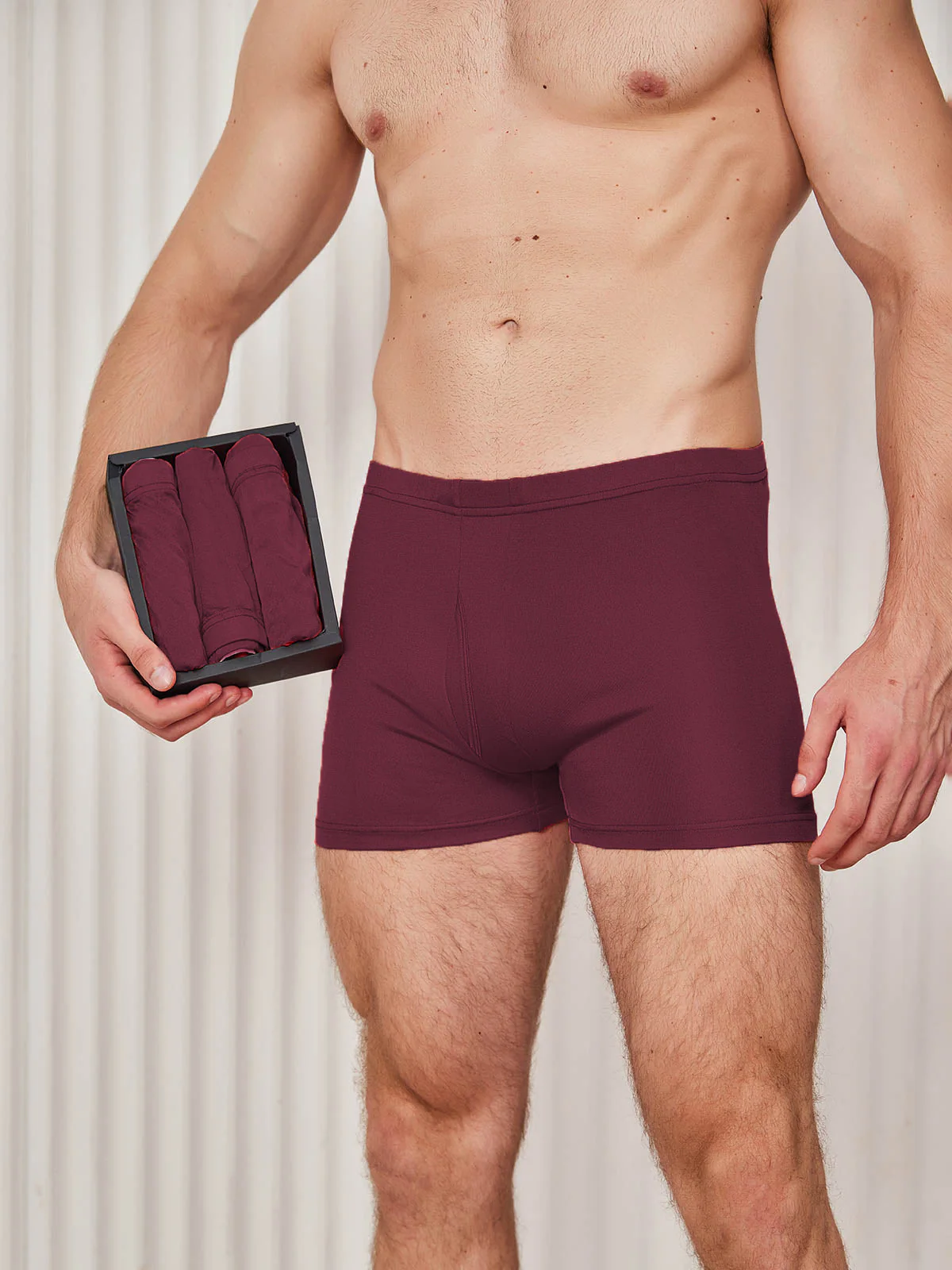 3Pcs Pure Silk Open Front Boxer Briefs for Men - Image 15