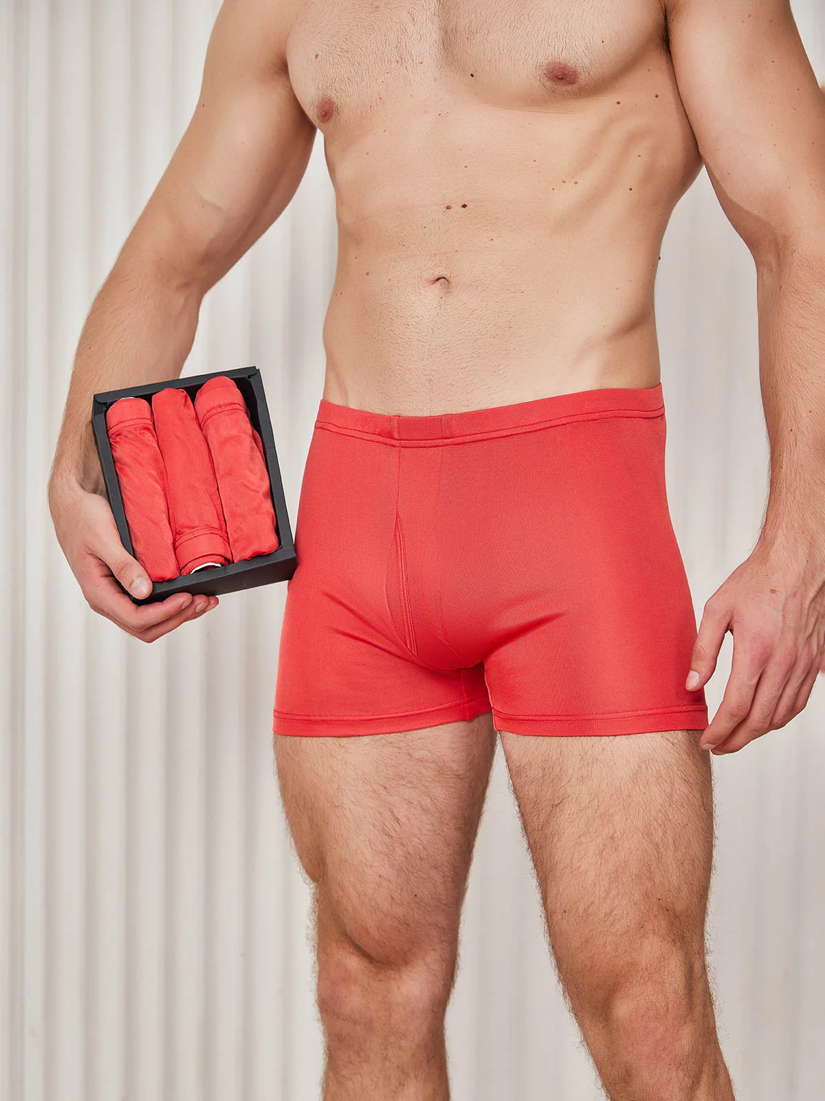 3Pcs Pure Silk Open Front Boxer Briefs for Men - Image 18
