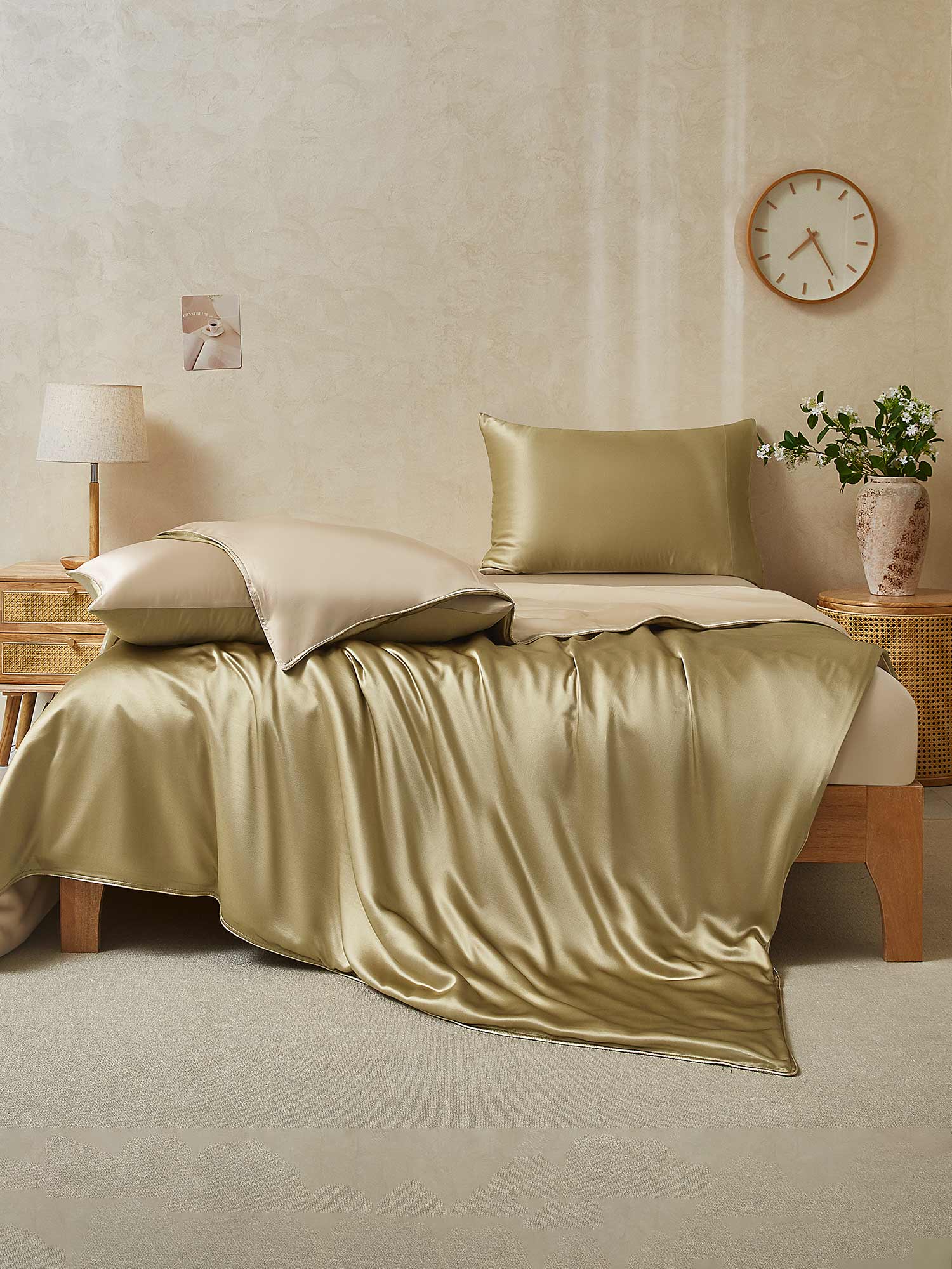 19Momme 4Pcs Silk Set Duvet Cover+Fitted Sheet+2x Pillowcases - Image 111