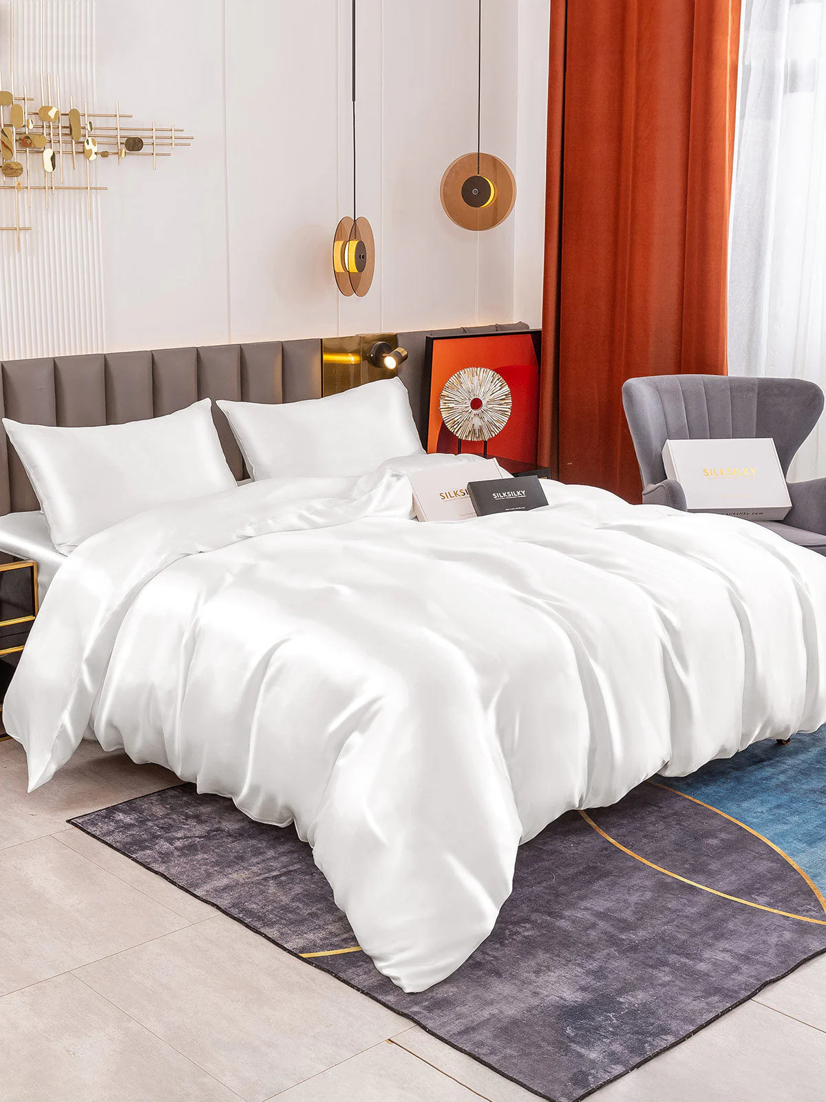 19Momme 4Pcs Silk Set Duvet Cover+Fitted Sheet+2x Pillowcases - Image 16