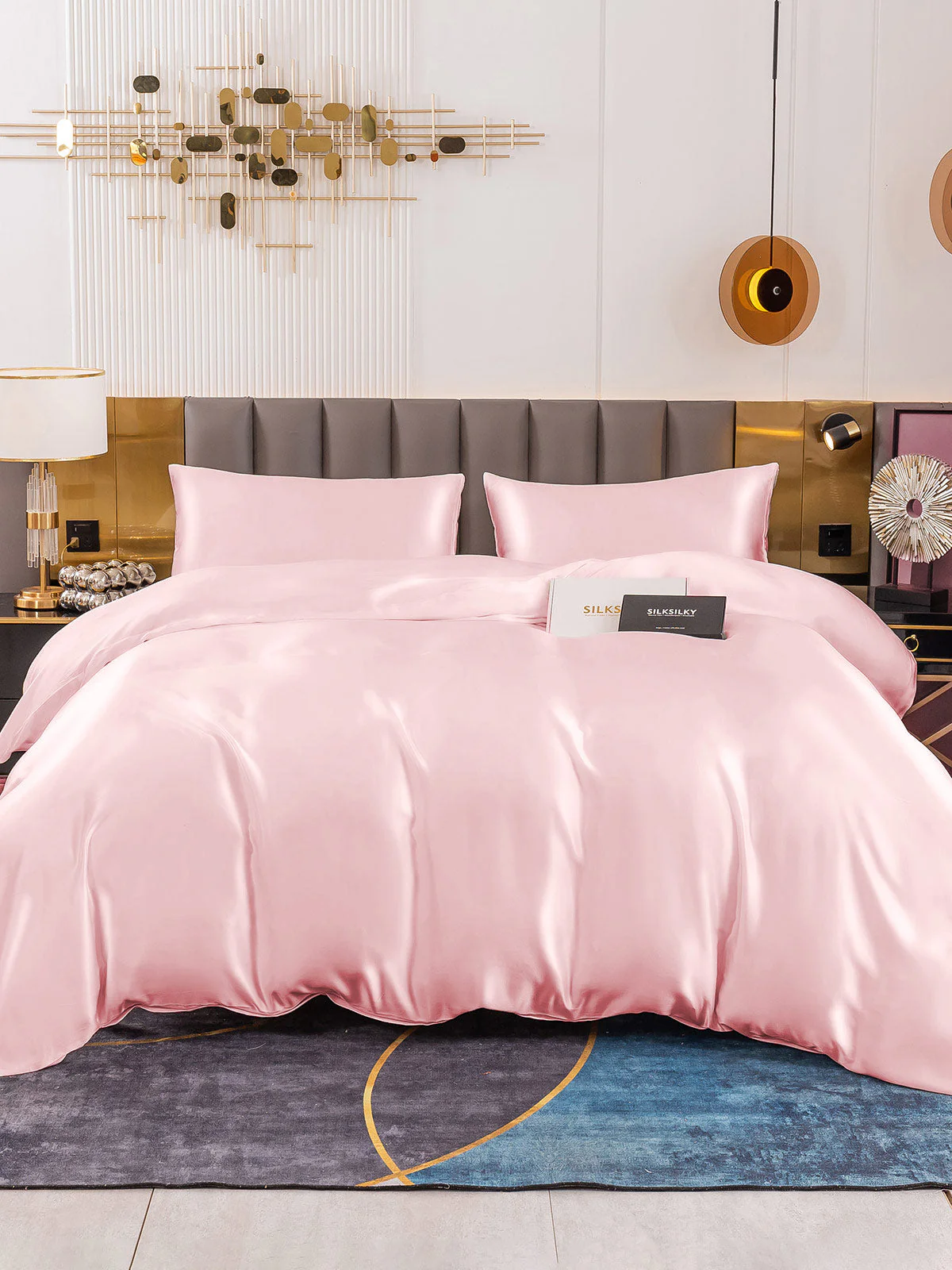 19Momme 4Pcs Silk Set Duvet Cover+Fitted Sheet+2x Pillowcases - Image 21