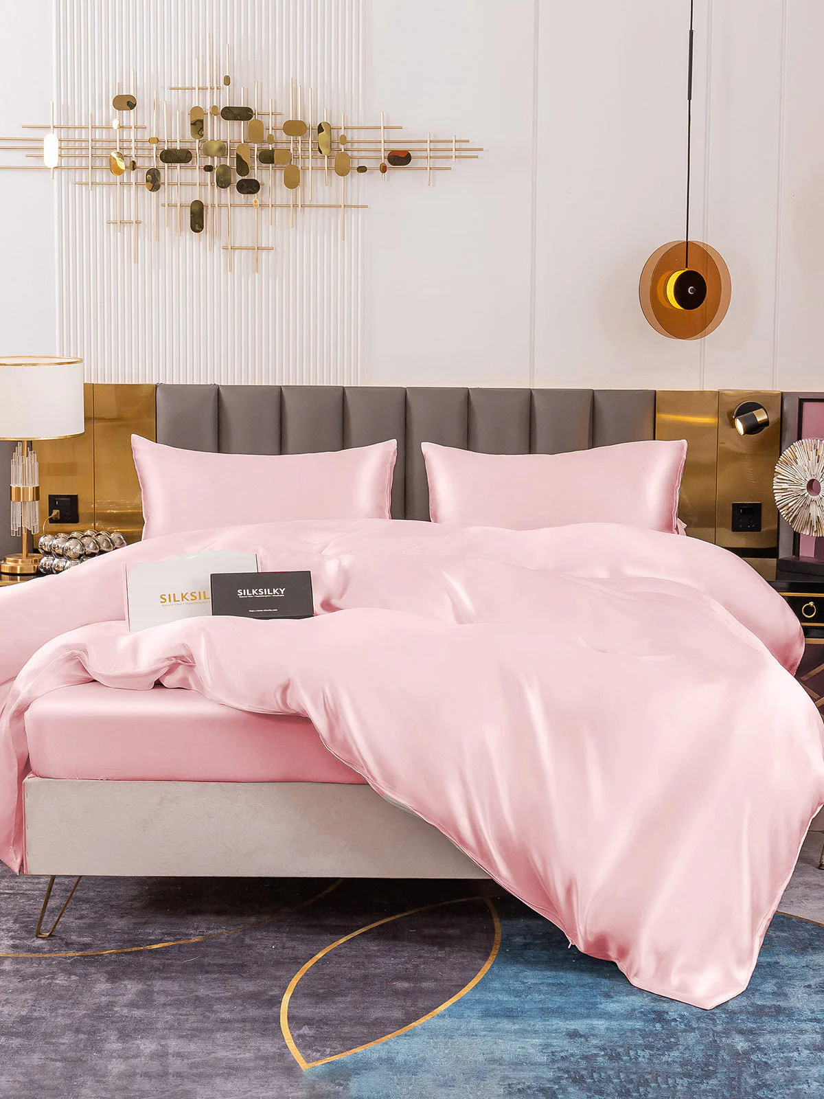 19Momme 4Pcs Silk Set Duvet Cover+Fitted Sheet+2x Pillowcases - Image 22