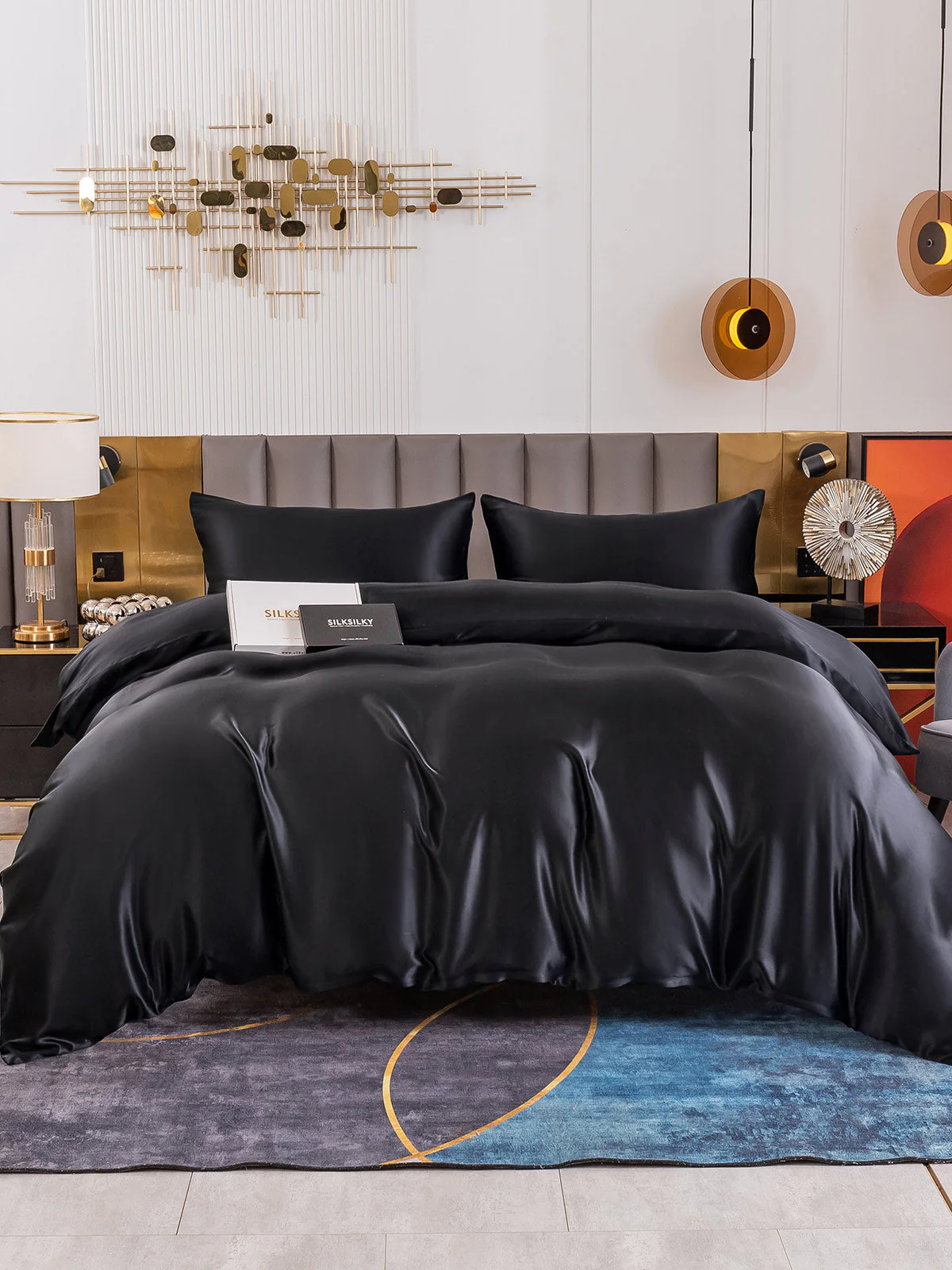 19Momme 4Pcs Silk Set Duvet Cover+Fitted Sheet+2x Pillowcases - Image 34