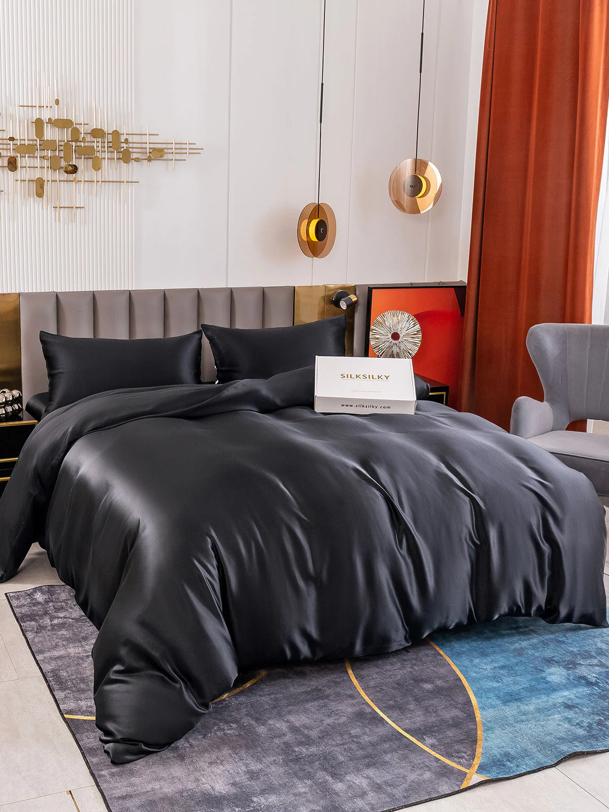 19Momme 4Pcs Silk Set Duvet Cover+Fitted Sheet+2x Pillowcases - Image 38