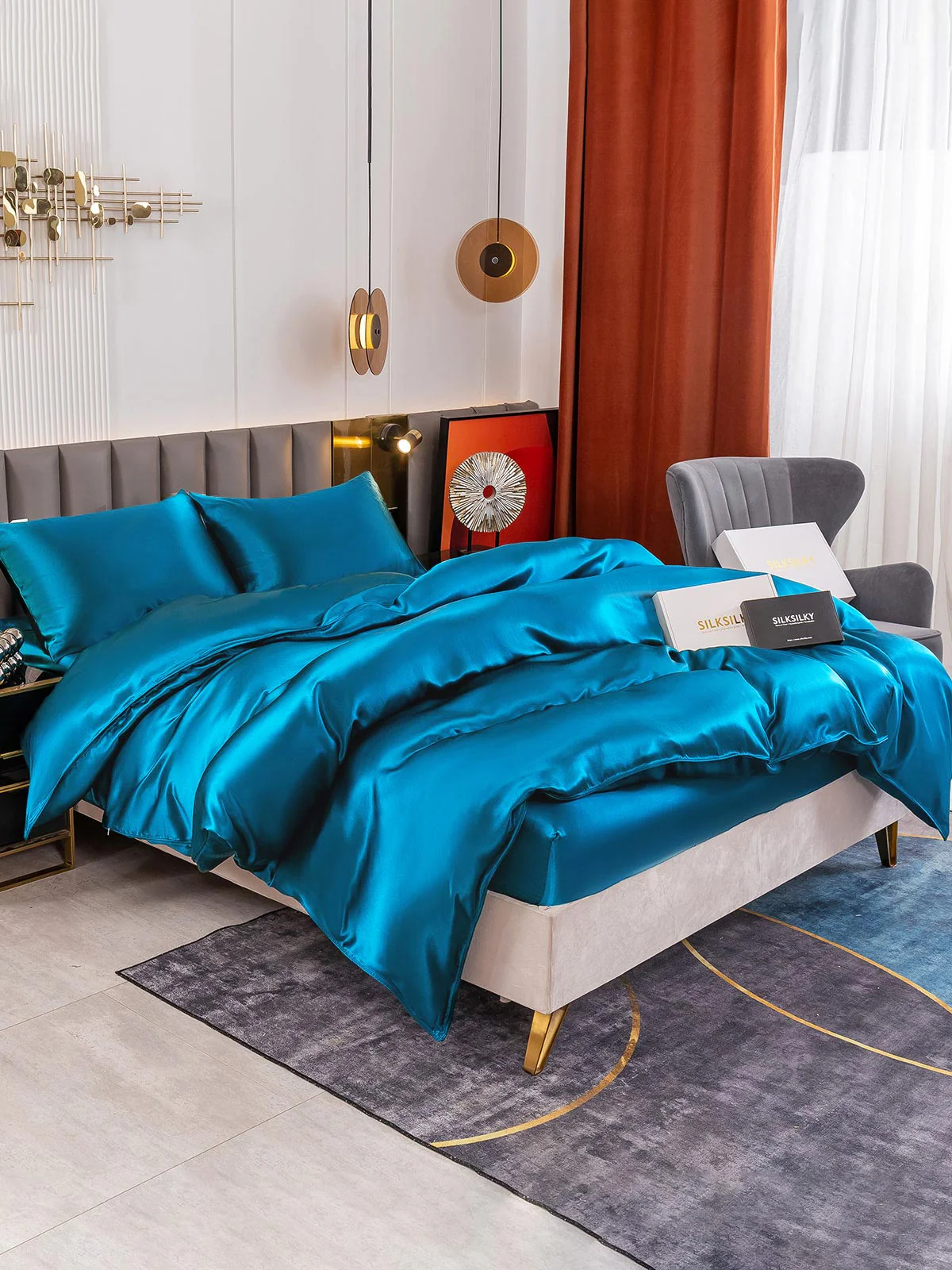 19Momme 4Pcs Silk Set Duvet Cover+Fitted Sheet+2x Pillowcases - Image 66