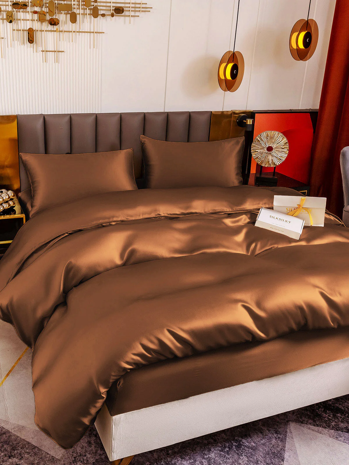 19Momme 4Pcs Silk Set Duvet Cover+Fitted Sheet+2x Pillowcases - Image 75