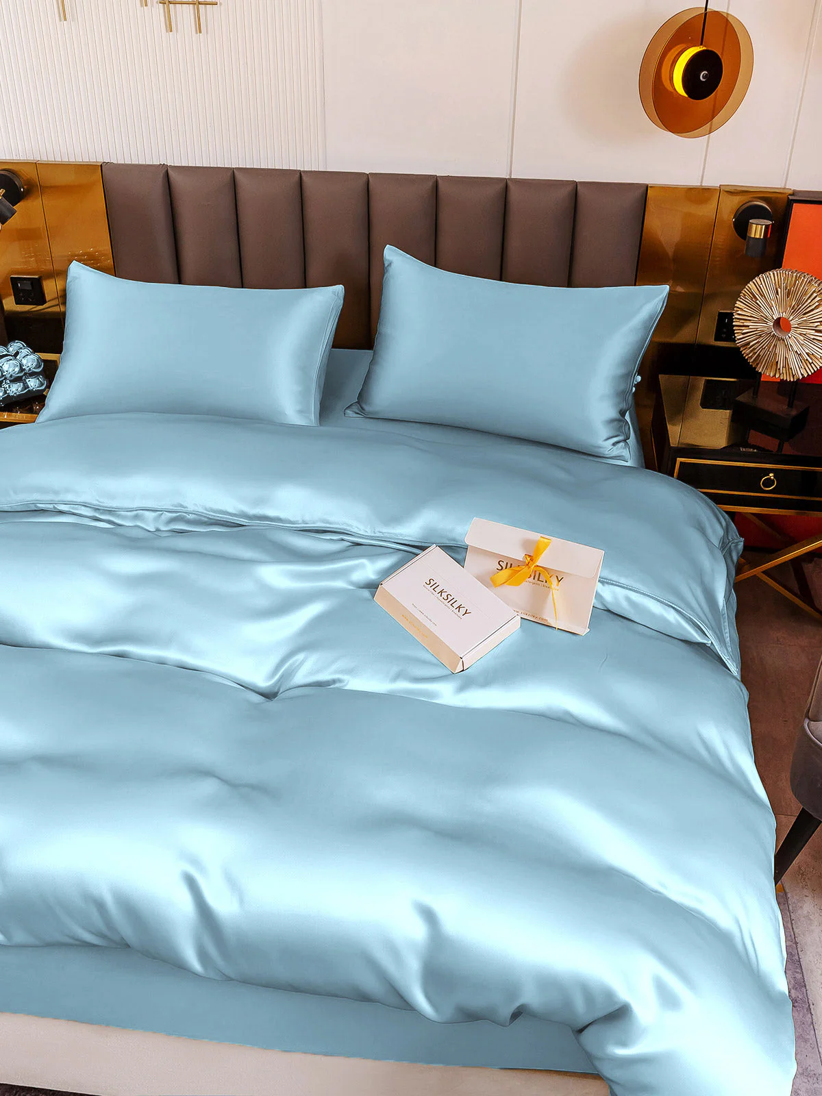 19Momme 4Pcs Silk Set Duvet Cover+Fitted Sheet+2x Pillowcases - Image 82