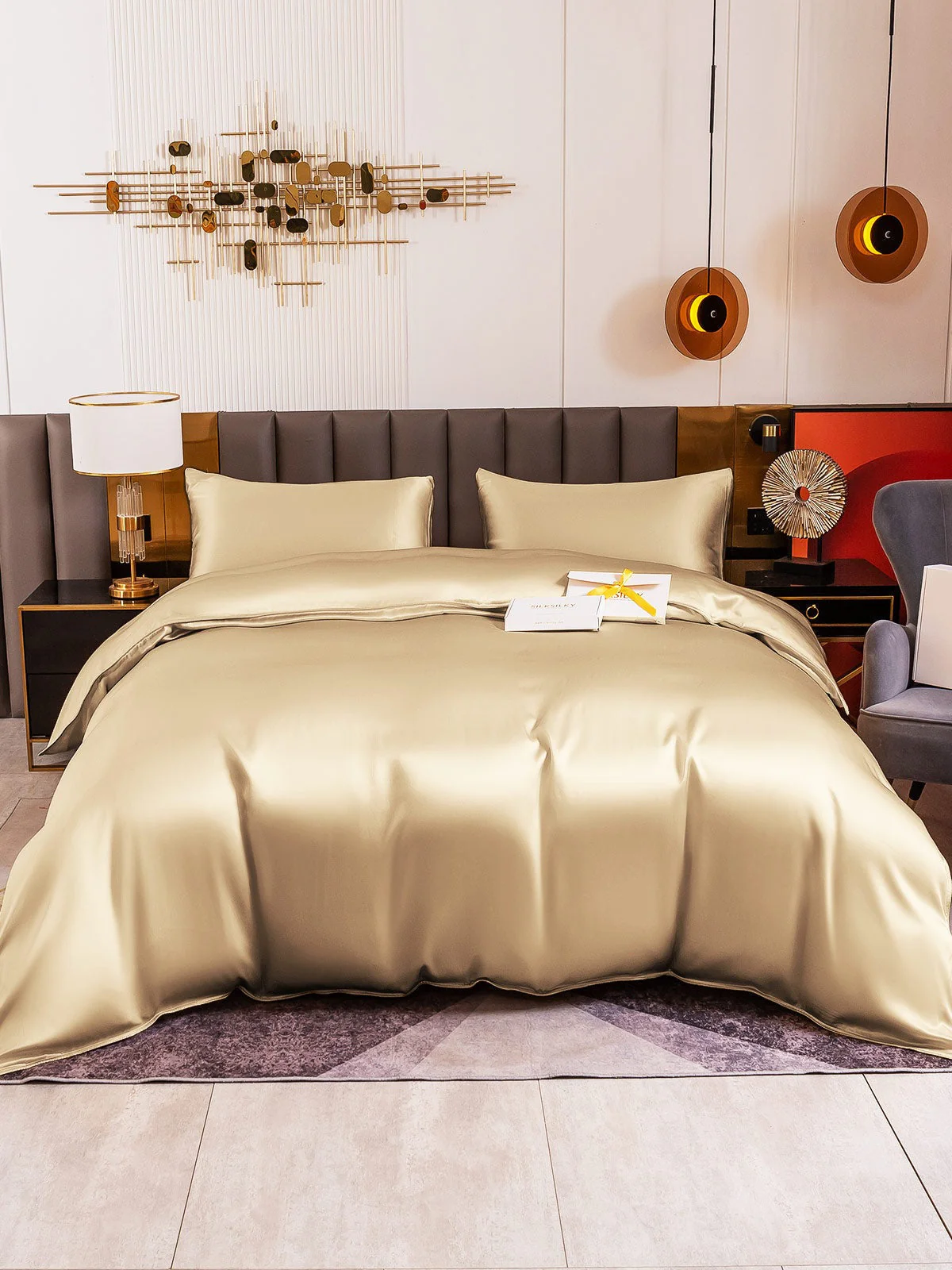 19Momme 4Pcs Silk Set Duvet Cover+Fitted Sheet+2x Pillowcases - Image 87
