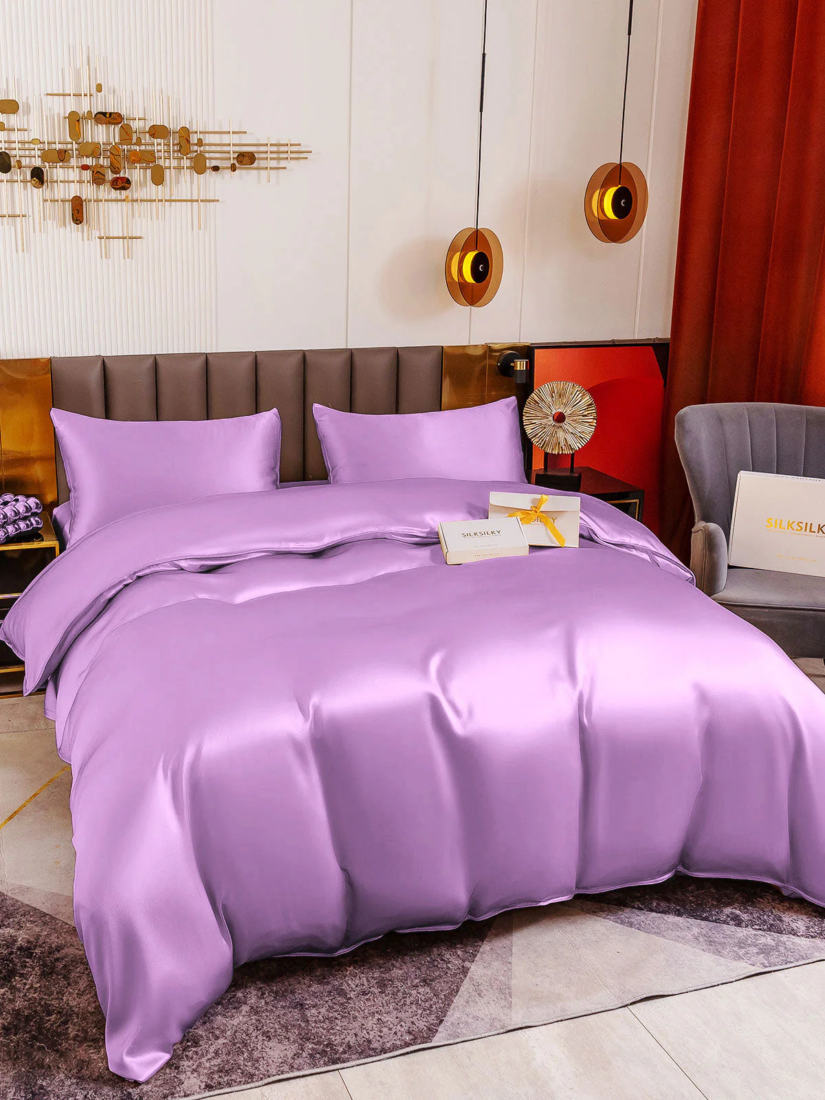 19Momme 4Pcs Silk Set Duvet Cover+Fitted Sheet+2x Pillowcases - Image 92