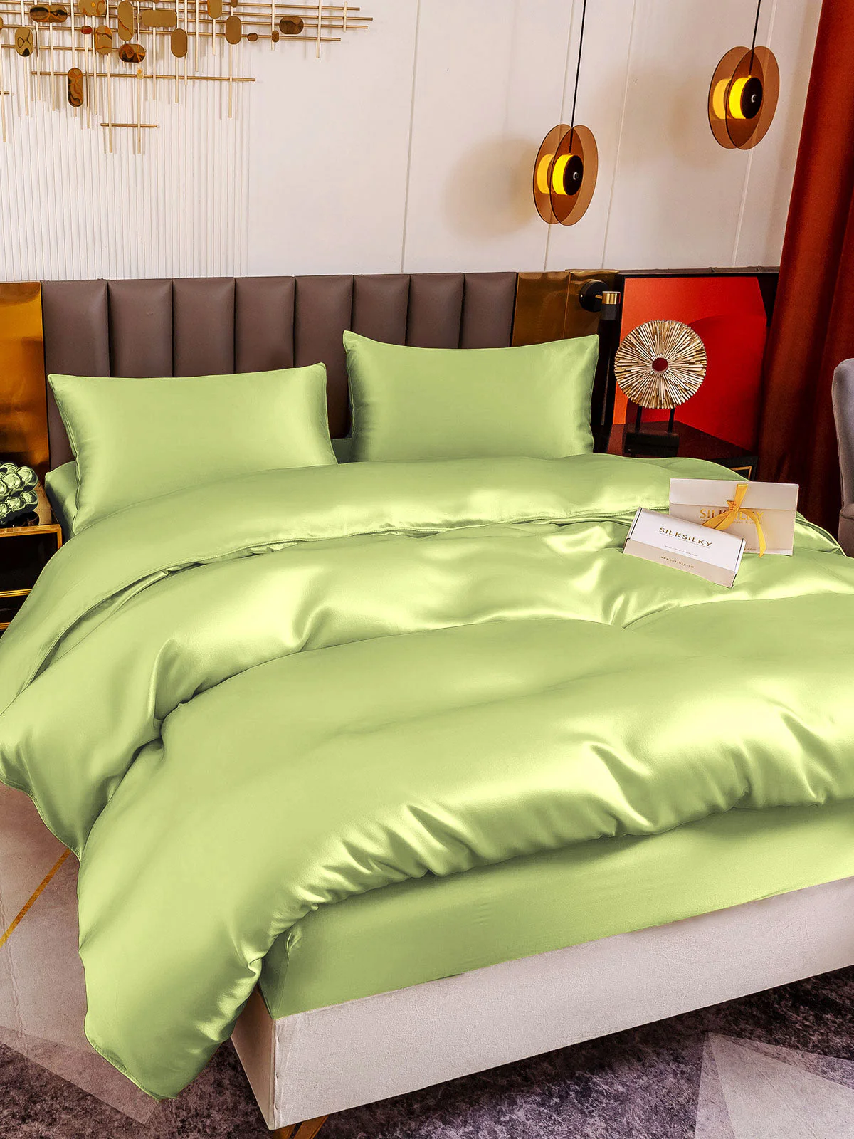 19Momme 4Pcs Silk Set Duvet Cover+Fitted Sheet+2x Pillowcases - Image 95