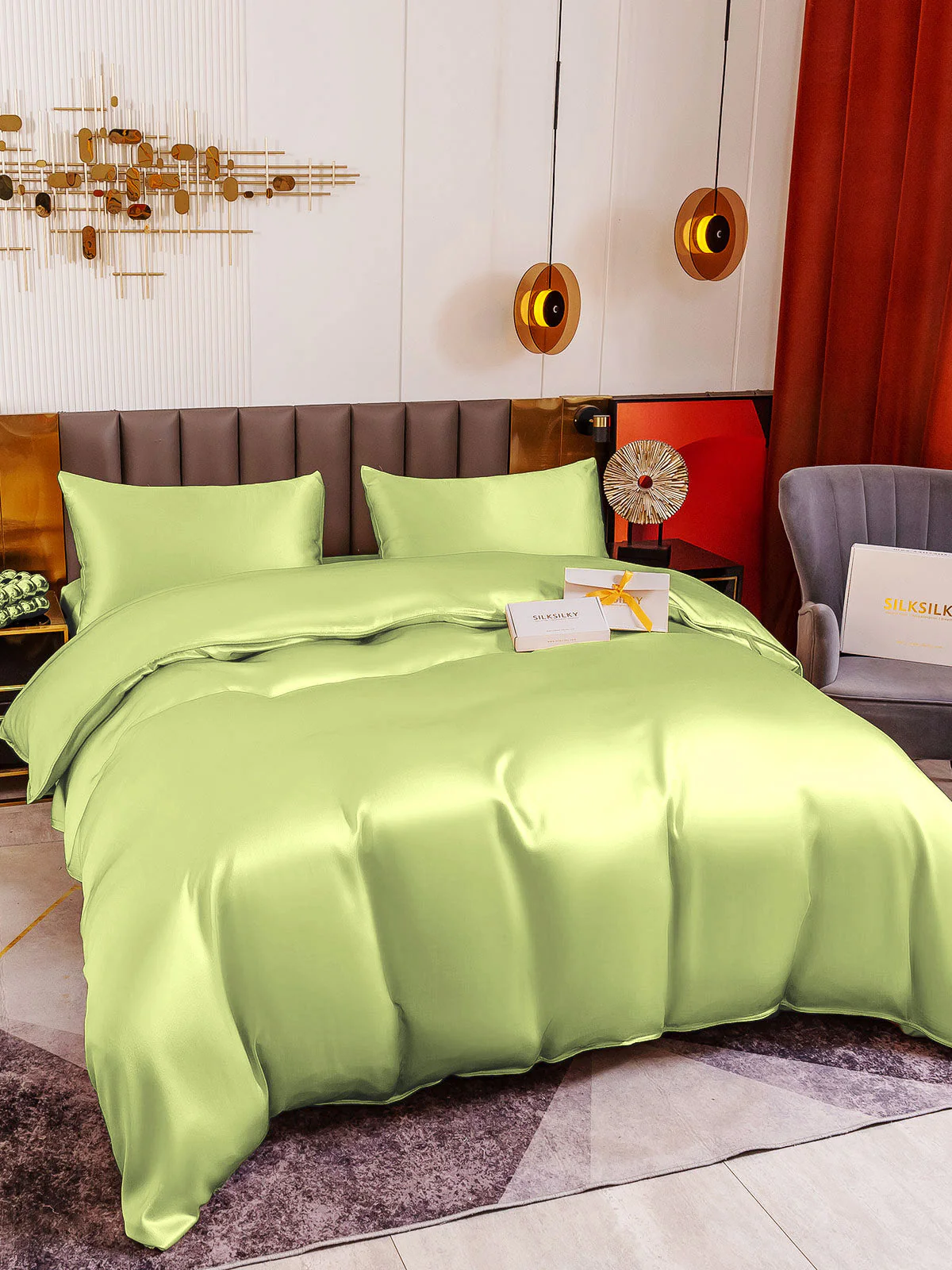 19Momme 4Pcs Silk Set Duvet Cover+Fitted Sheet+2x Pillowcases - Image 99