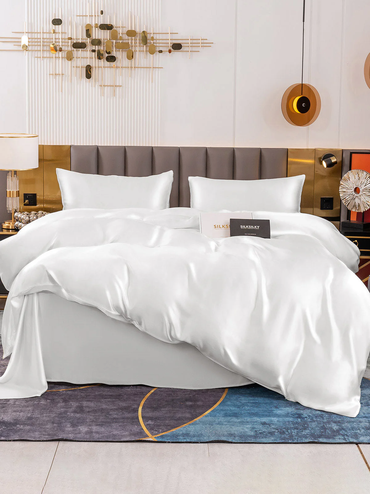 19Momme 4Pcs Silk Set Duvet Cover+Flat Sheet+2x Pillowcases - Image 12