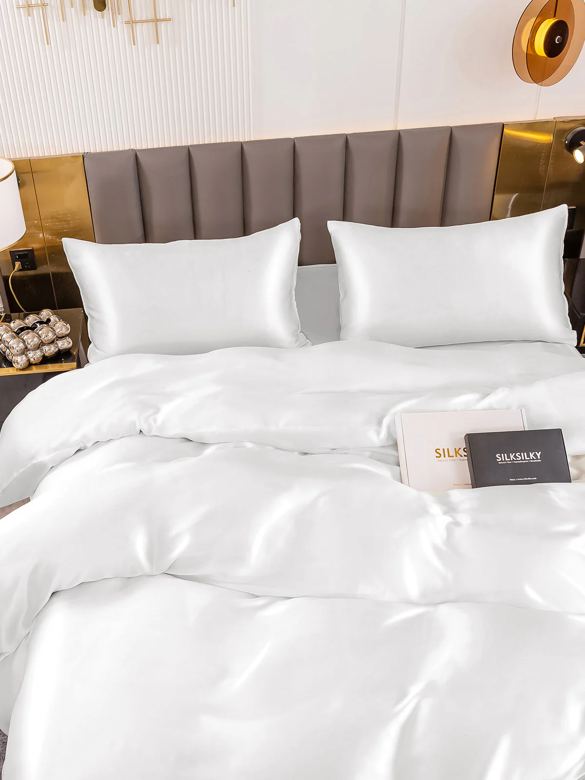19Momme 4Pcs Silk Set Duvet Cover+Flat Sheet+2x Pillowcases - Image 14