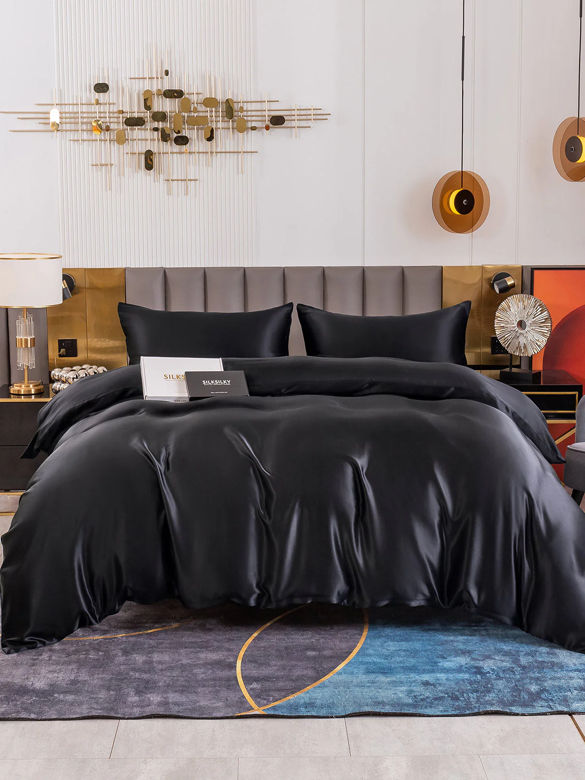 19Momme 4Pcs Silk Set Duvet Cover+Flat Sheet+2x Pillowcases - Image 17