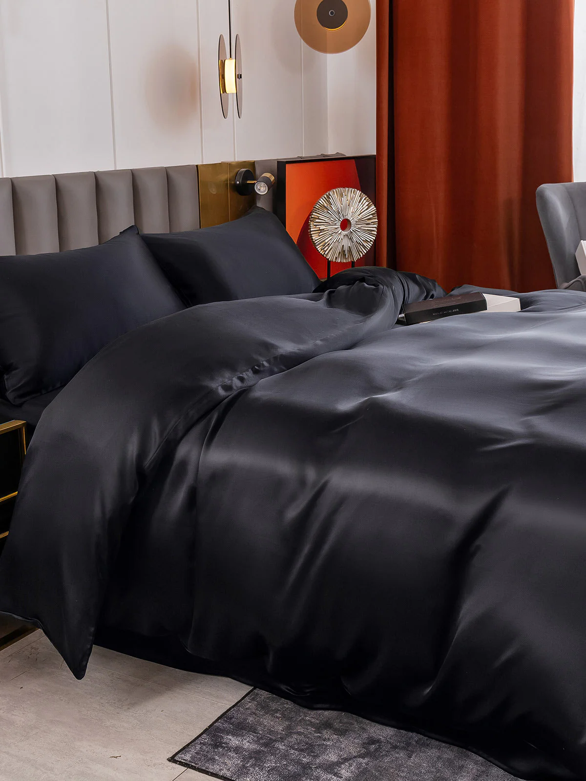 19Momme 4Pcs Silk Set Duvet Cover+Flat Sheet+2x Pillowcases - Image 19